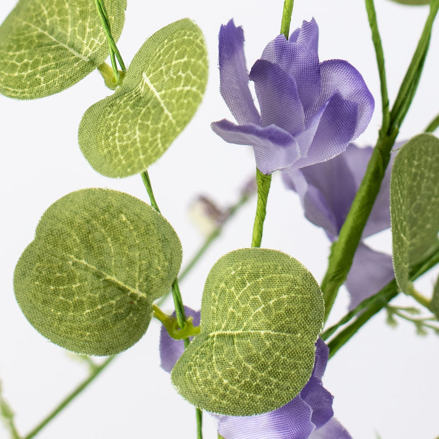 31" Fabric Flower Eucalyptus Spray: Lavender detail photo 4