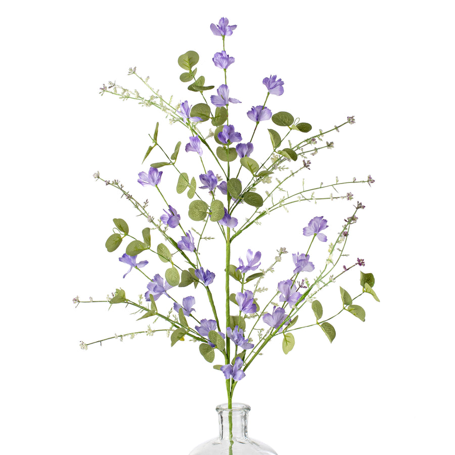 31" Fabric Flower Eucalyptus Spray: Lavender Item Number: FH810113