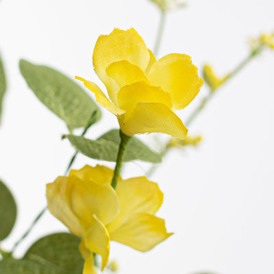 31" Fabric Flower Eucalyptus Spray: Yellow Lifestyle Photo