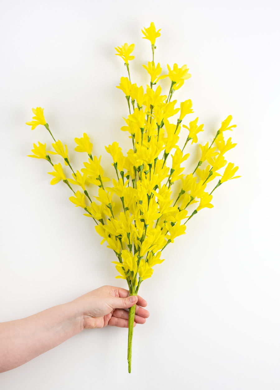 25" Fabric Forsythia Bush: Dark Yellow detail photo 3