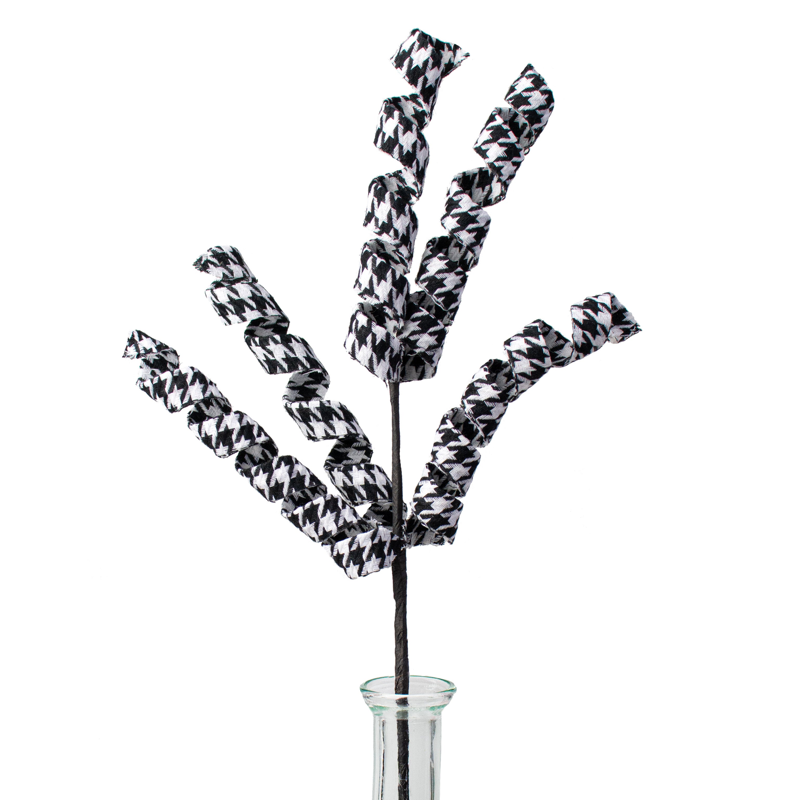 16" Fabric Frizzy Curly Spray: Houndstooth Item Number: 84764HST