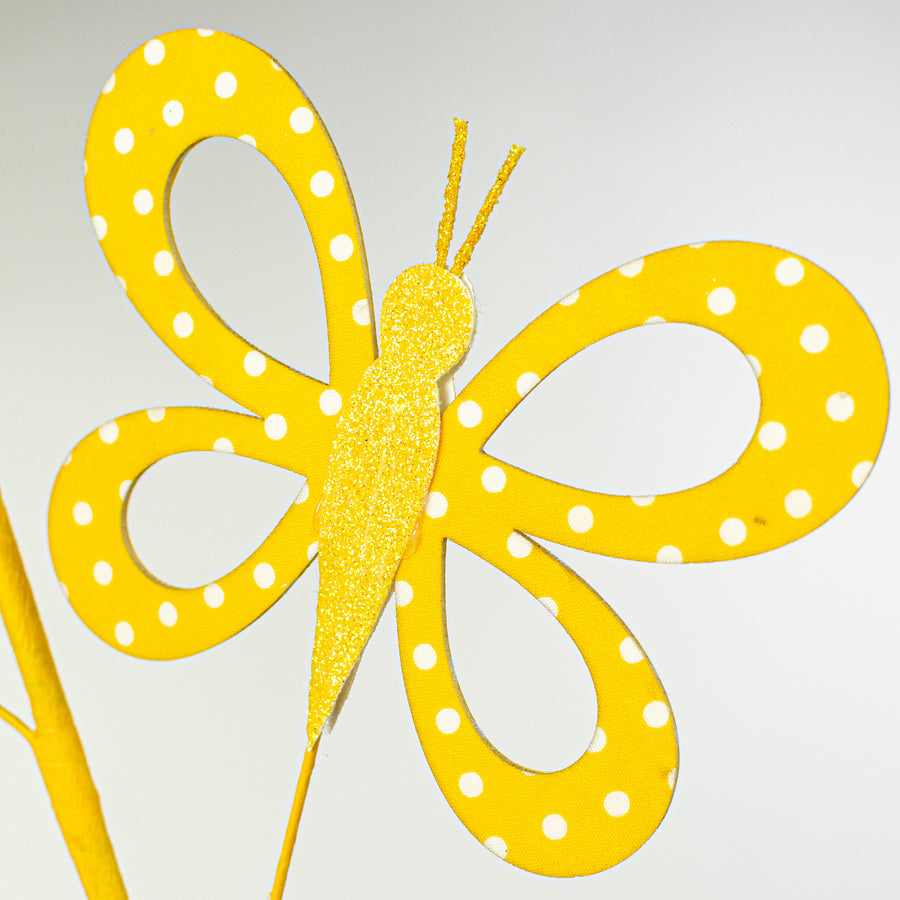 26" Fabric Hollow Butterfly Spray: Yellow Lifestyle Photo