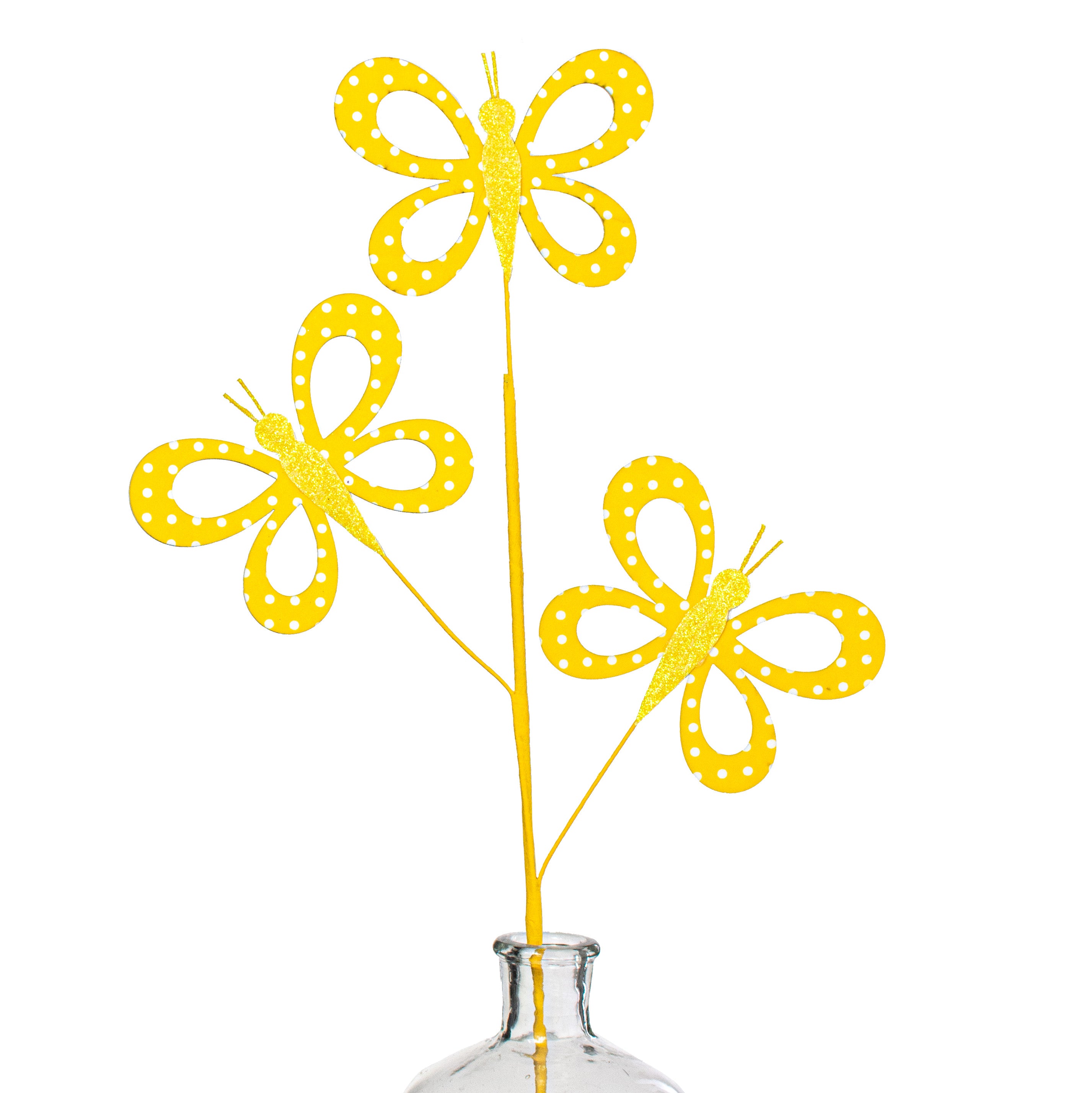 26" Fabric Hollow Butterfly Spray: Yellow Item Number: MN021129