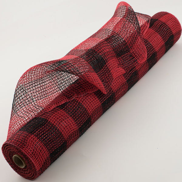 Faux Jute & Large Check Deco Mesh 10.5 Inch X 10 Yards For
