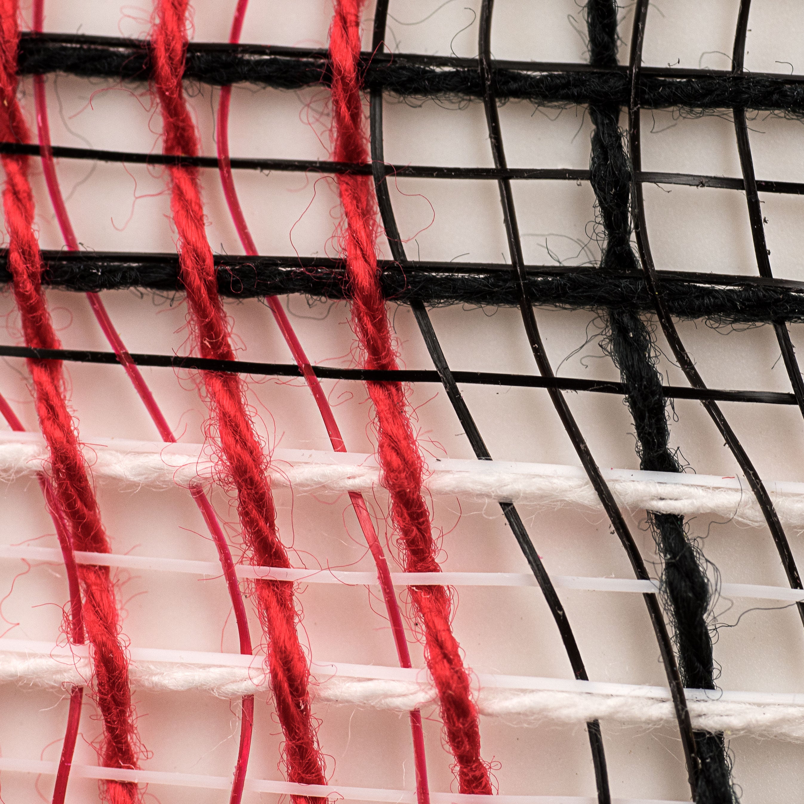 10" Fabric Mesh: Black, Red, White Plaid detail photo 3