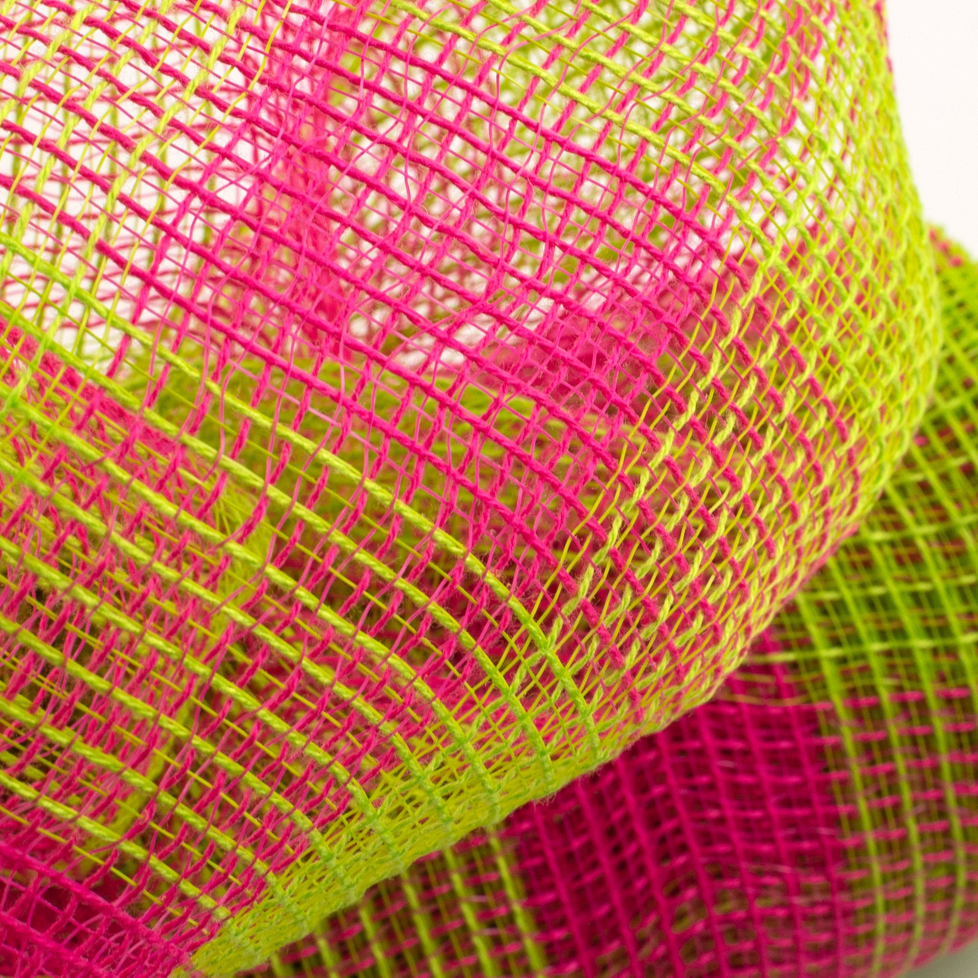 10" Fabric Mesh: Lime & Fuchsia Plaid Lifestyle Photo