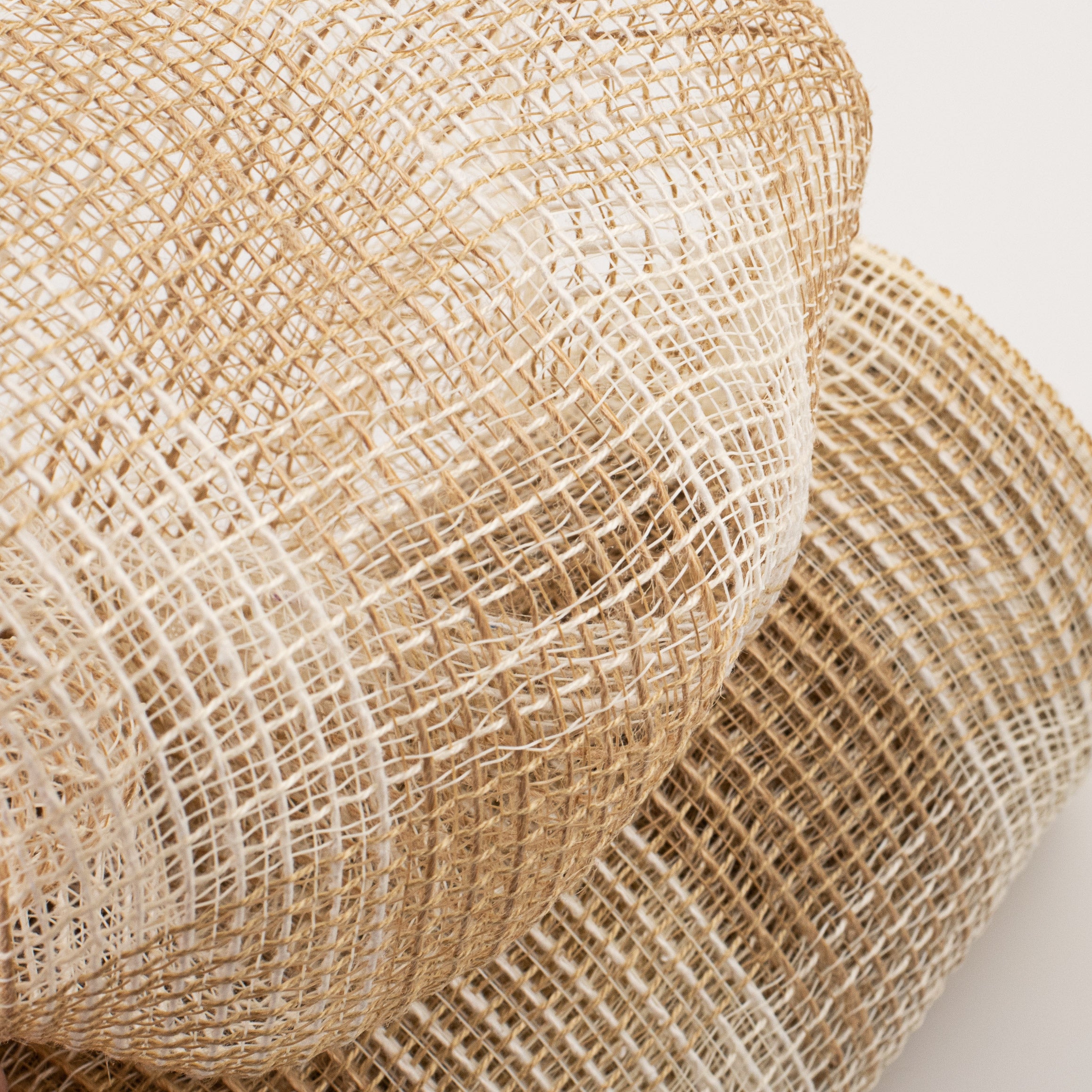 10" Fabric Mesh: Natural & Cream Check Lifestyle Photo