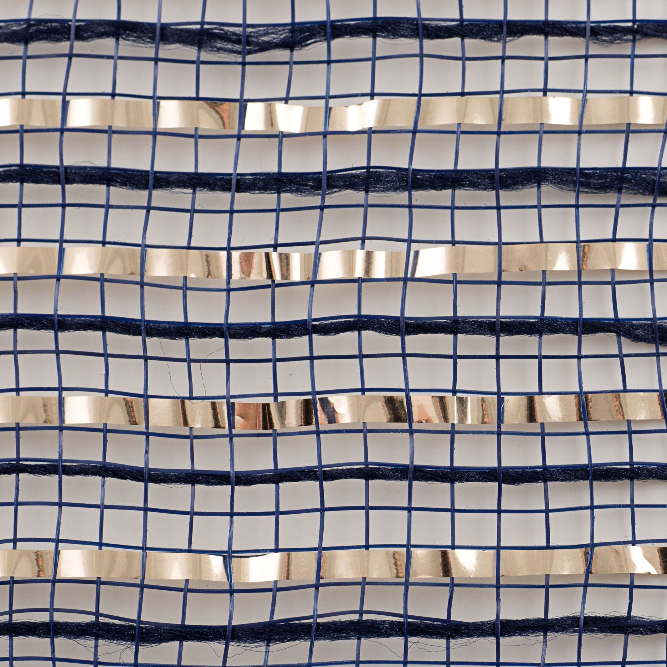 10" Fabric Mesh With Stripes: Navy & Champagne detail photo 3