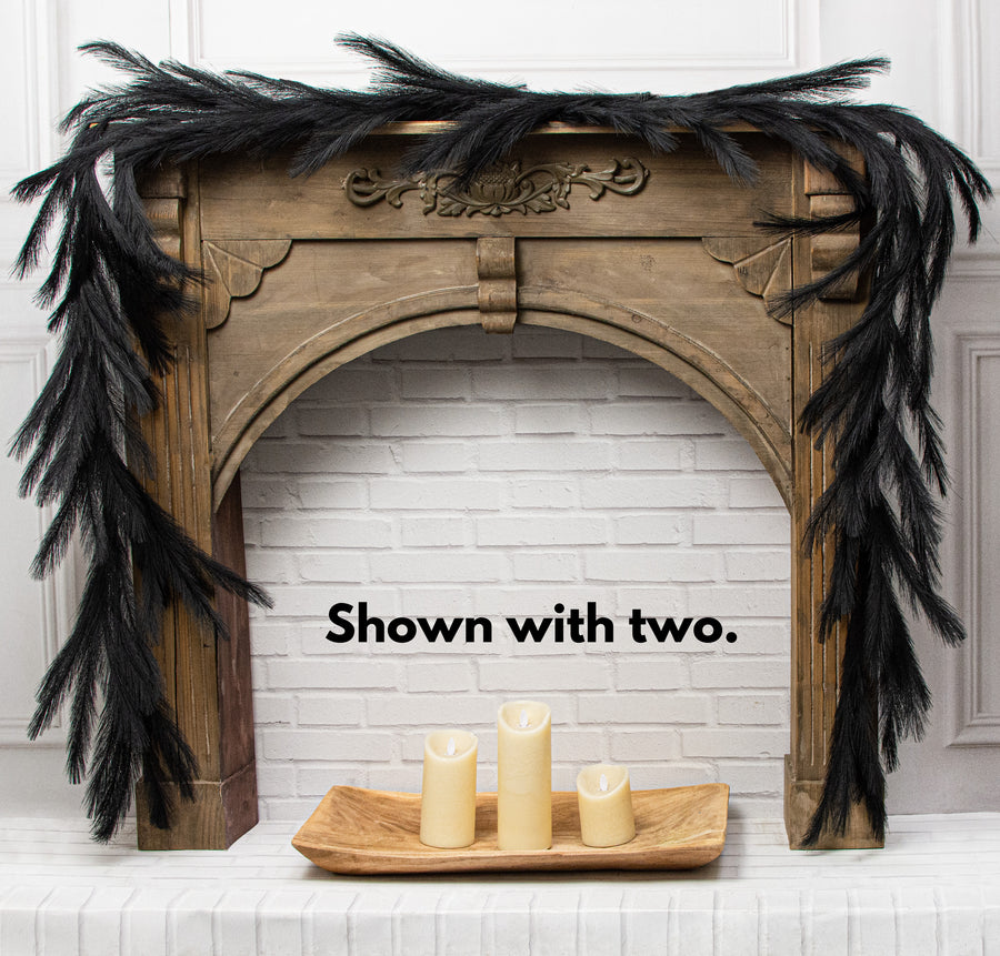 6' Fabric Pampas Grass Garland: Black Lifestyle Photo