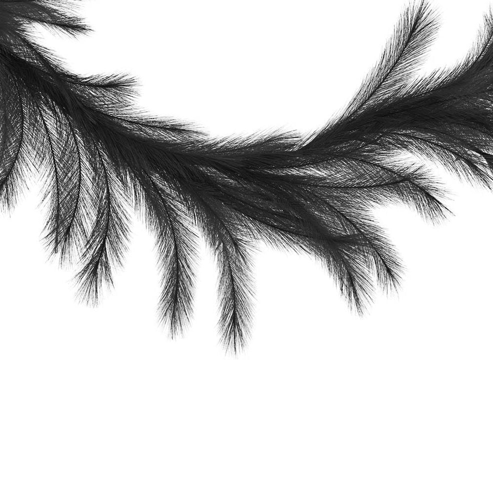 6' Fabric Pampas Grass Garland: Black Item Number: FG601702