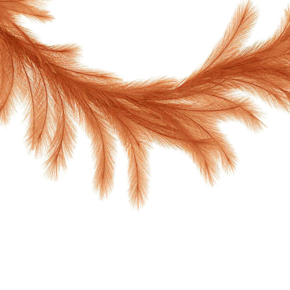6' Fabric Pampas Grass Garland: Rust
