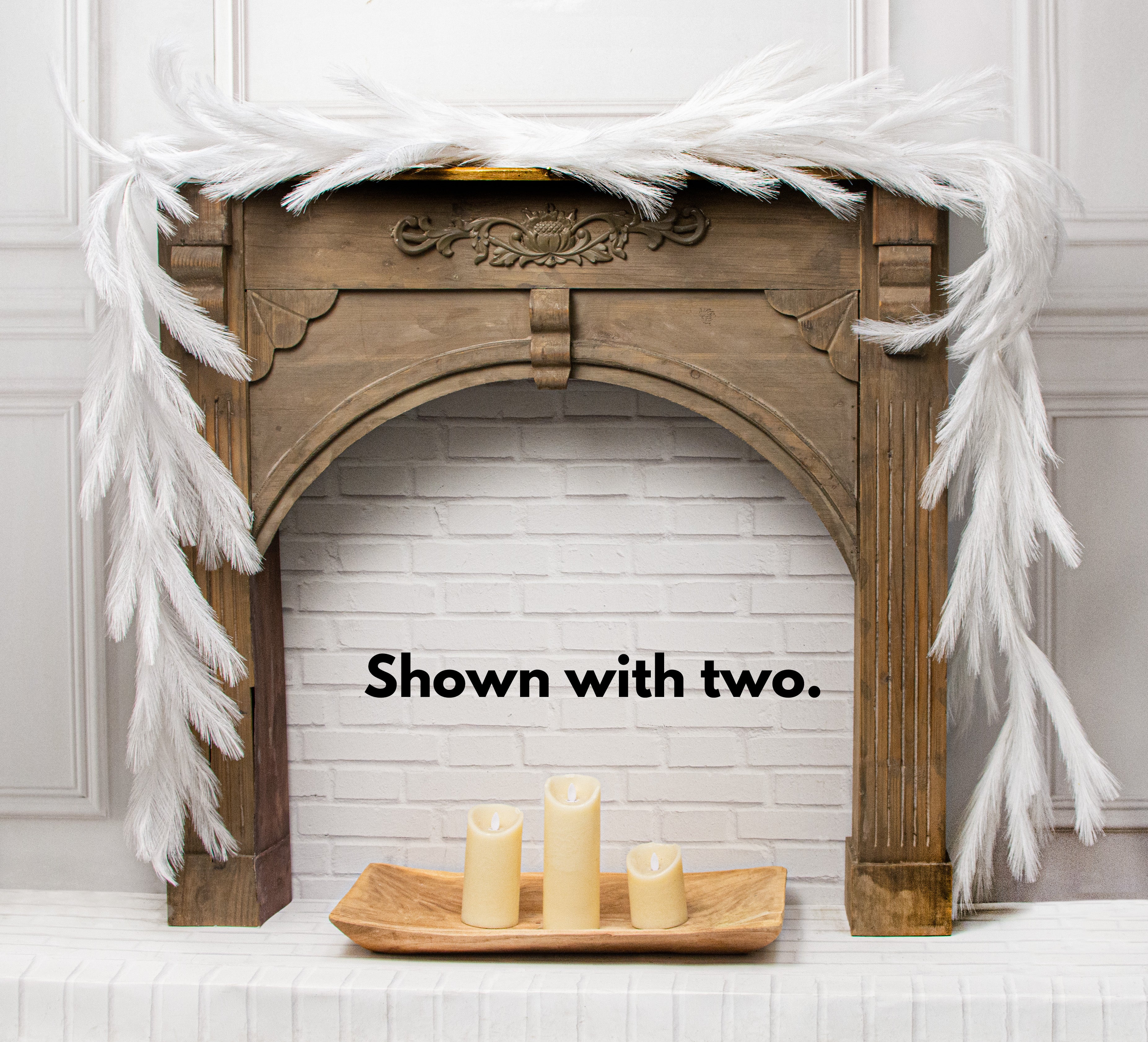 6' Fabric Pampas Grass Garland: White Lifestyle Photo