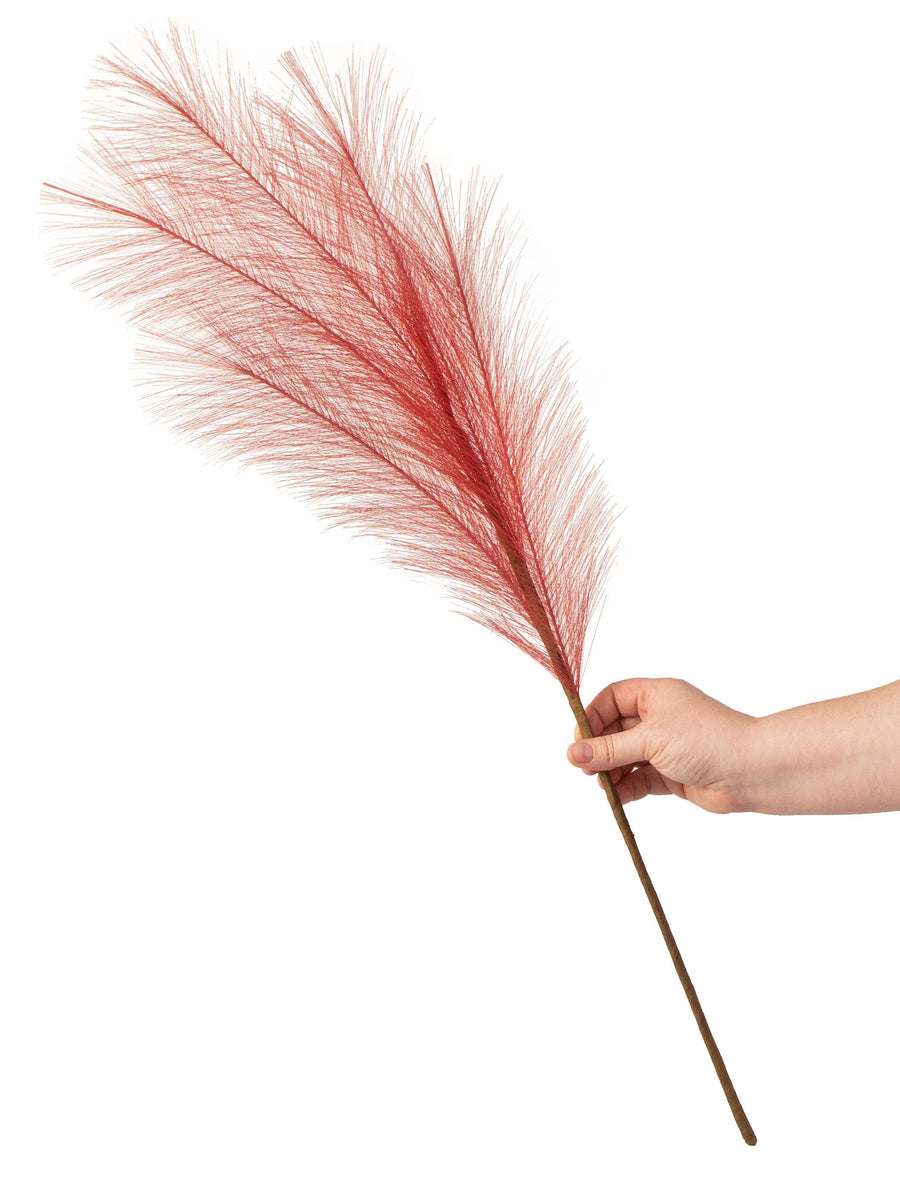 32" Fabric Pampas Grass Spray: Burgundy detail photo 4