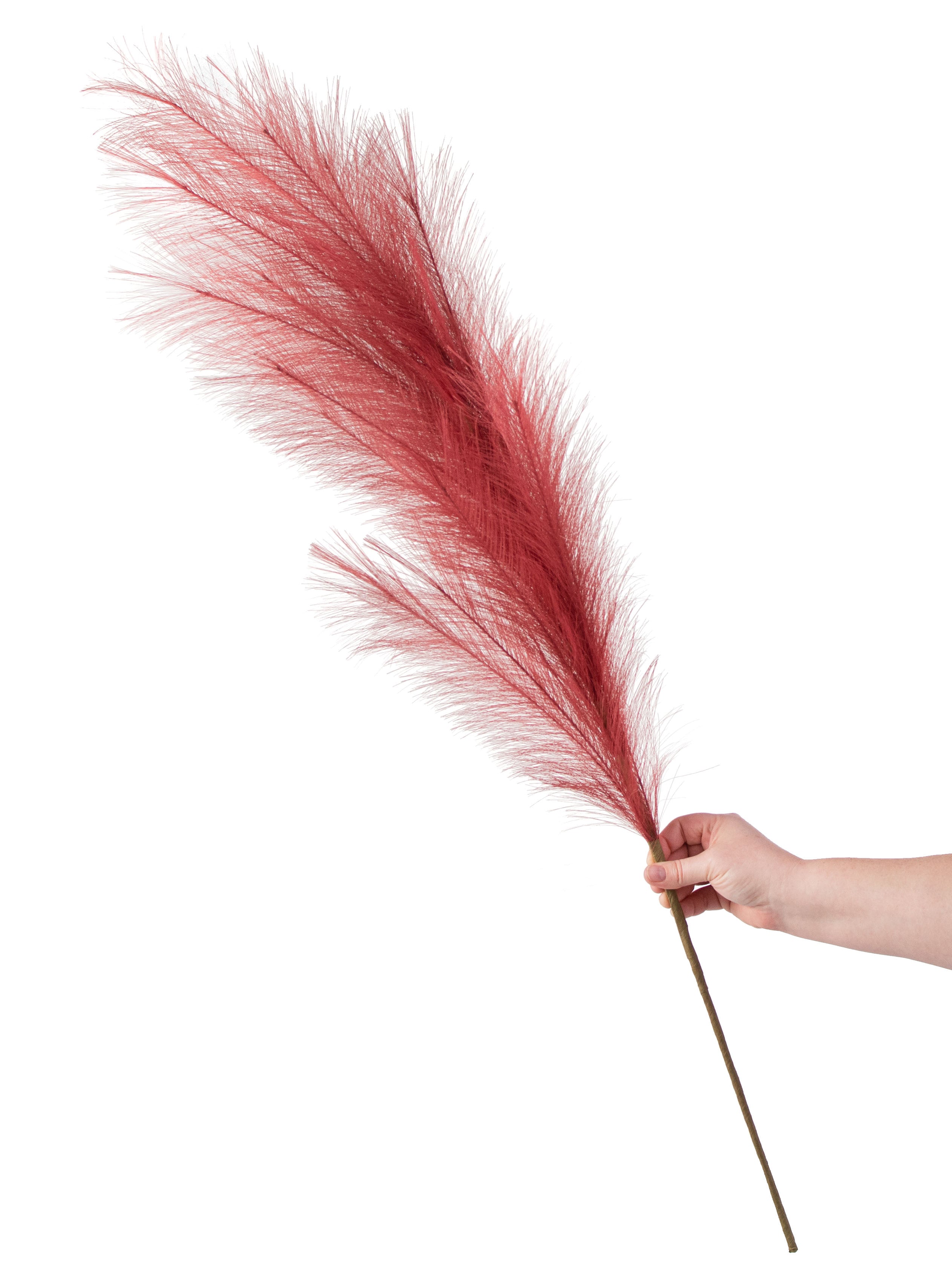 43" Fabric Pampas Grass Spray: Burgundy detail photo 4
