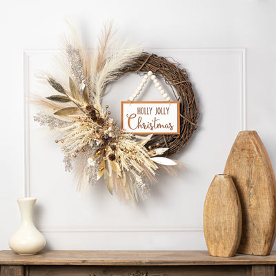 32" Fabric Pampas Grass Spray: Cream Lifestyle Photo