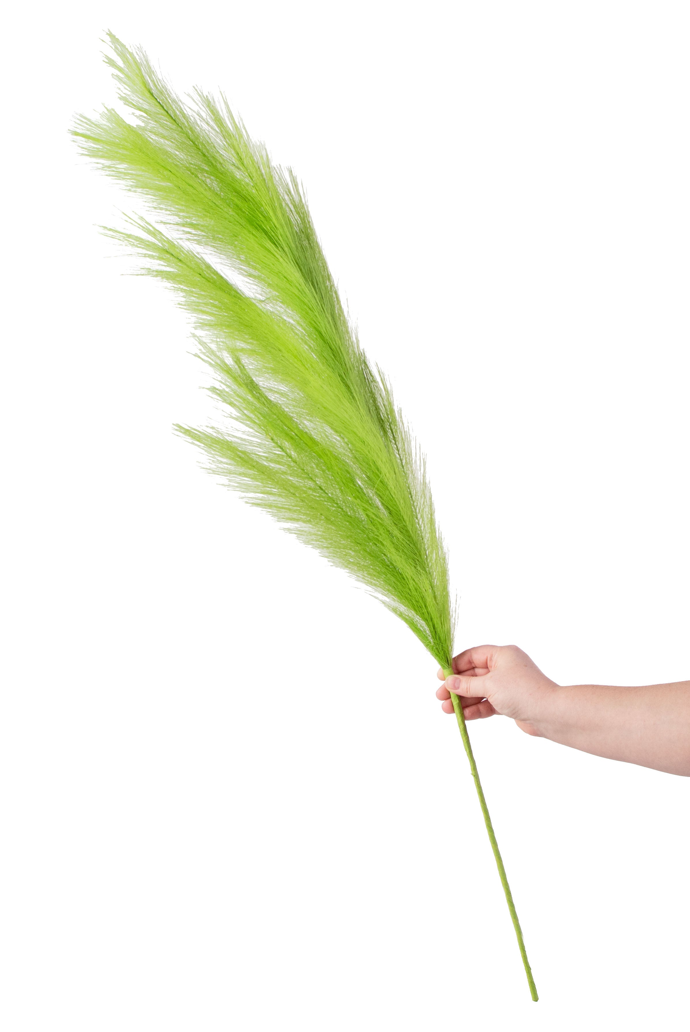 43" Fabric Pampas Grass Spray: Lime Green detail photo 4