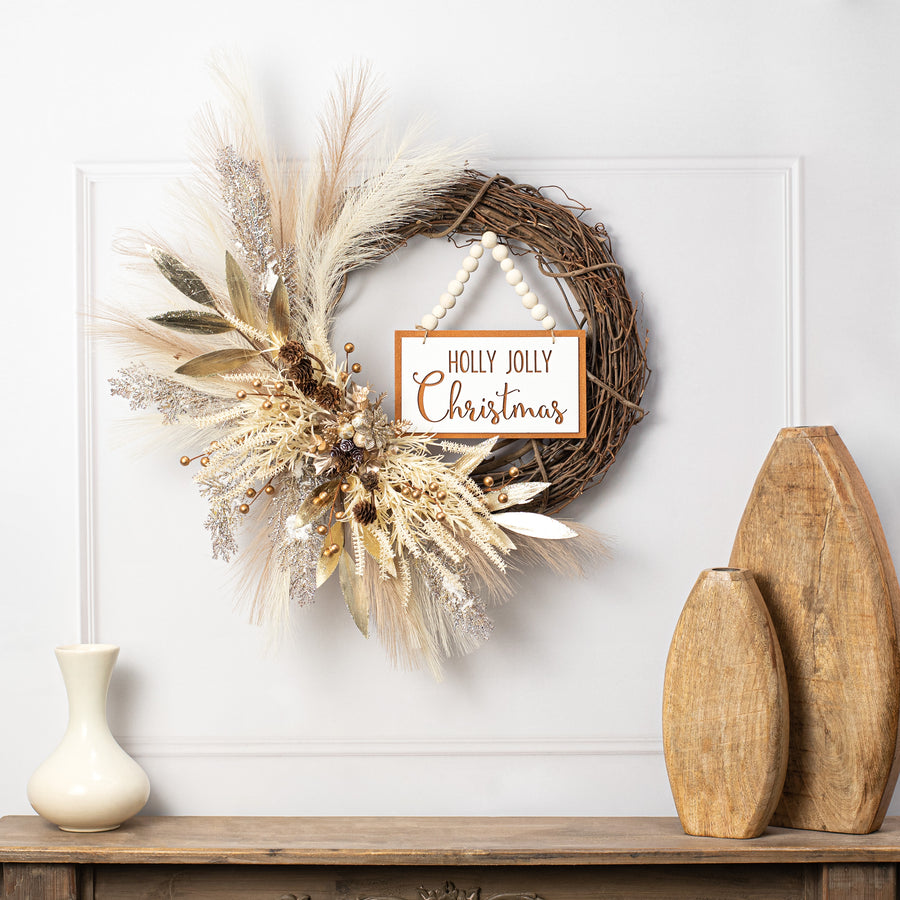 32" Fabric Pampas Grass Spray: Natural Lifestyle Photo