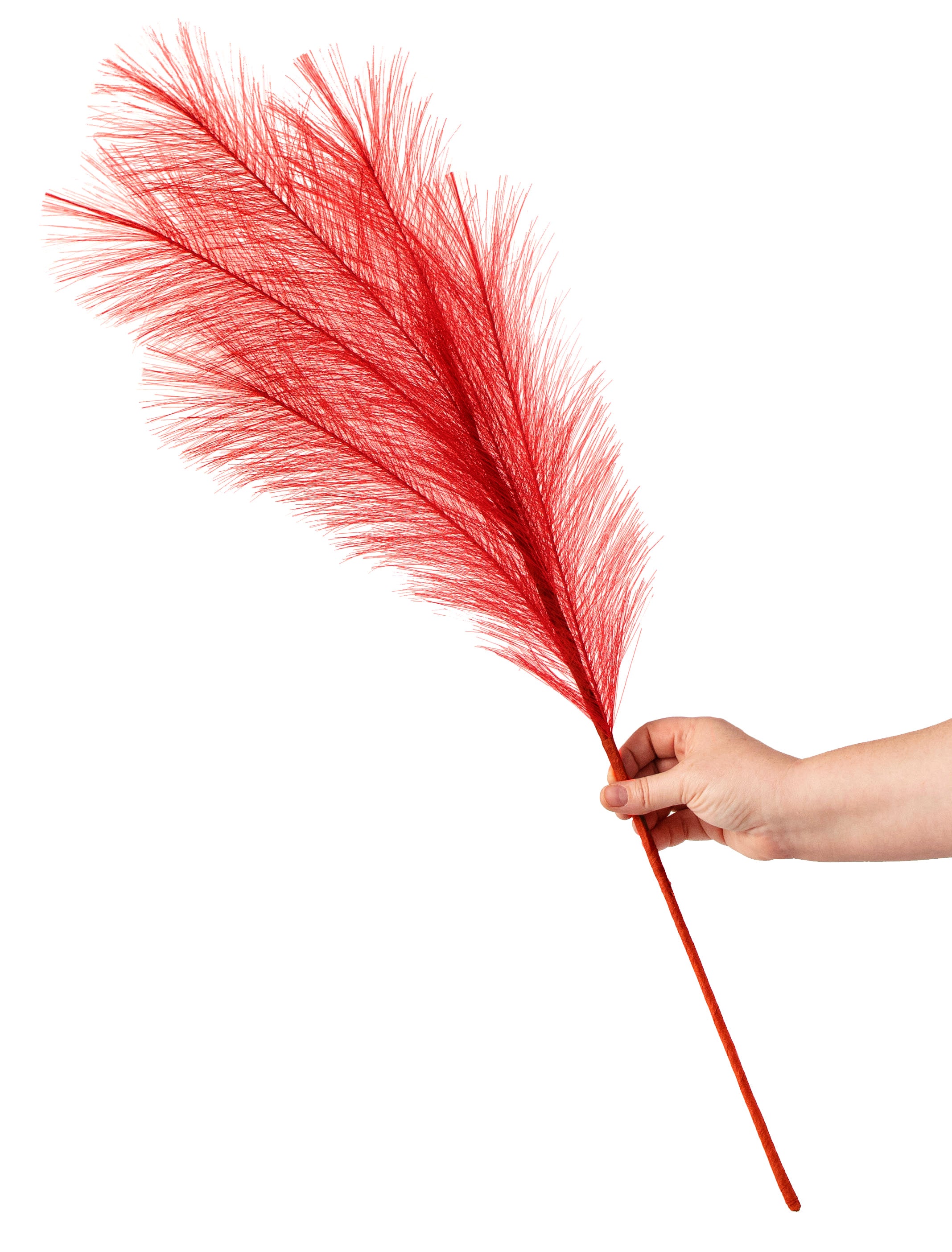 32" Fabric Pampas Grass Spray: Red detail photo 3