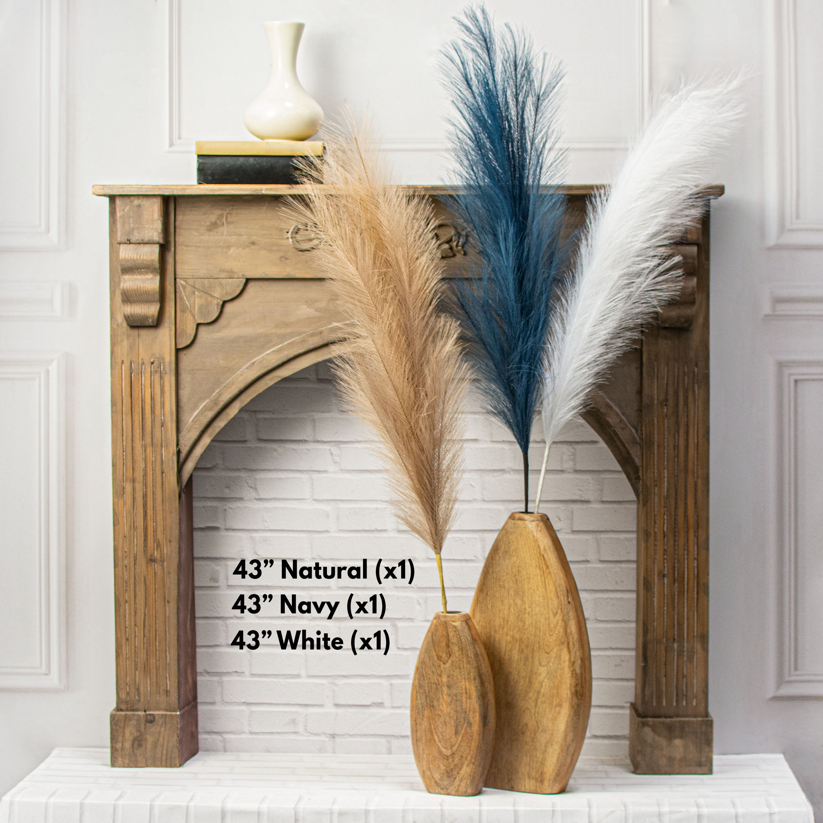 43" Fabric Pampas Grass Spray: Red detail photo 5