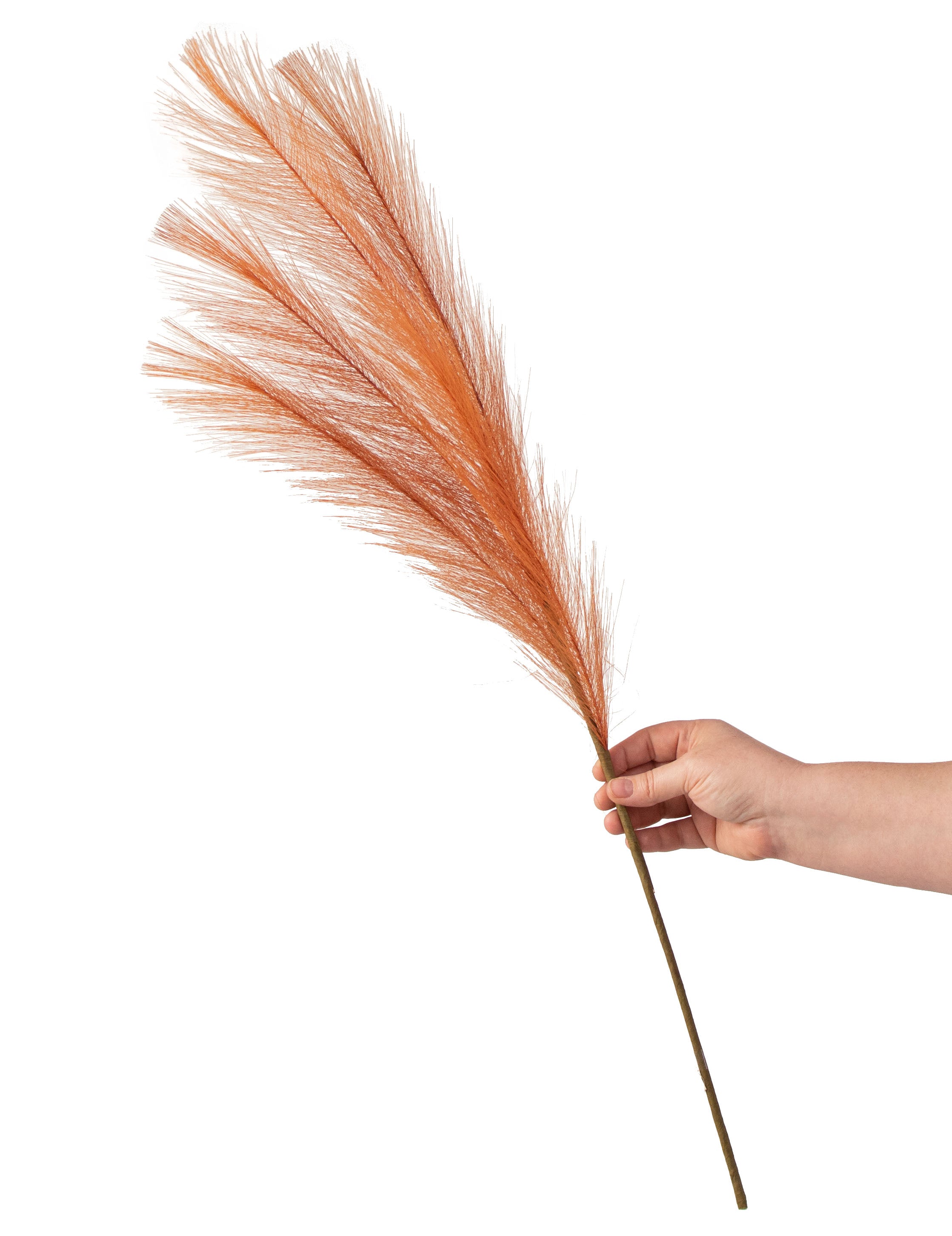 32" Fabric Pampas Grass Spray: Rust detail photo 4