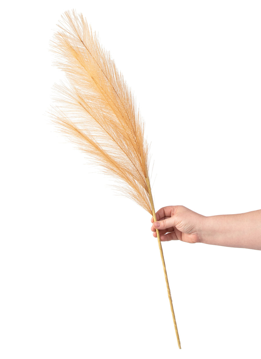 32" Fabric Pampas Grass Spray: Wheat detail photo 4