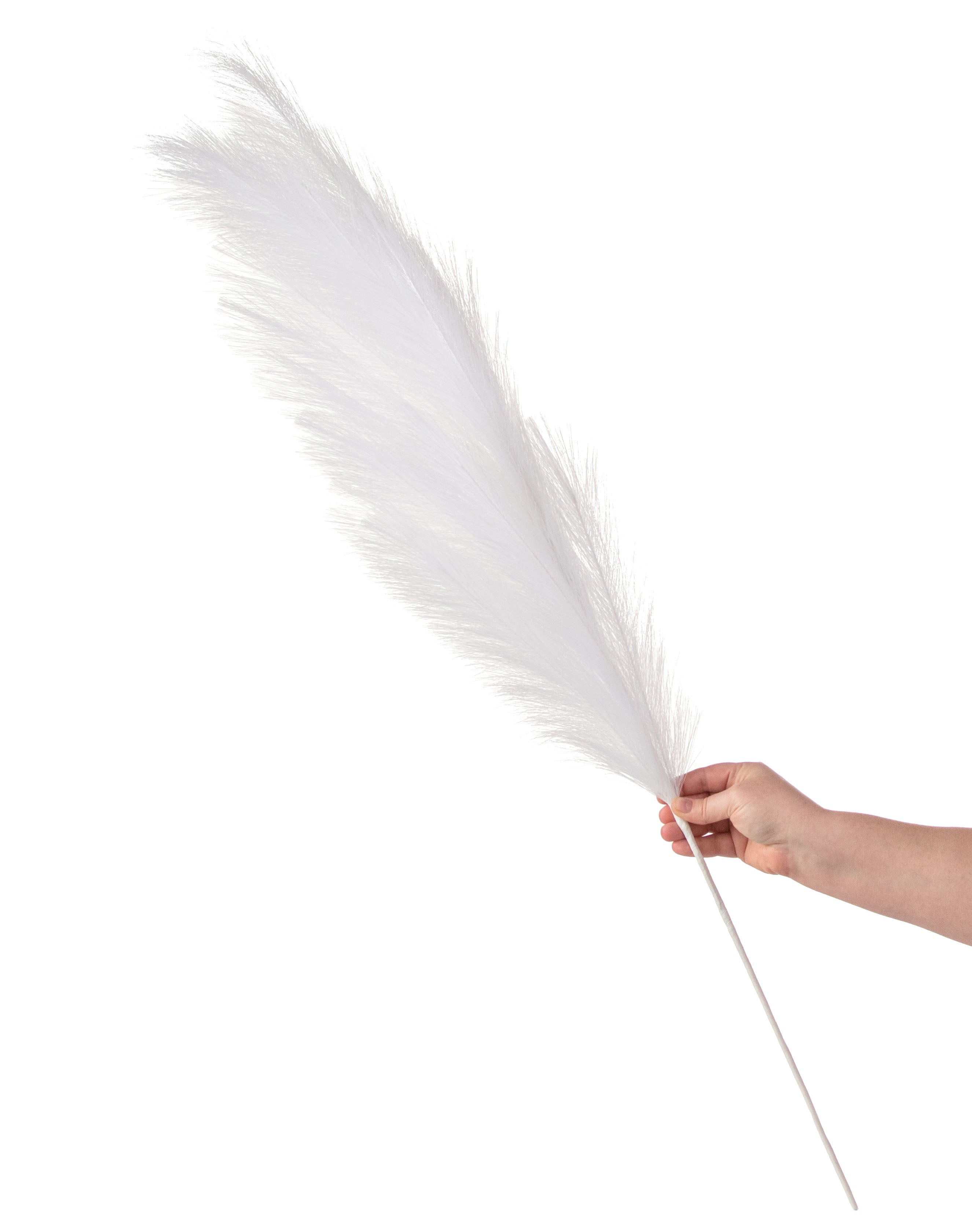 43" Fabric Pampas Grass Spray: White detail photo 4