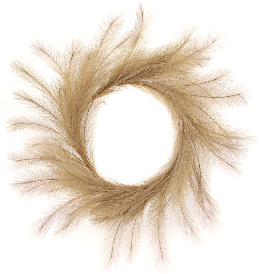 26" Fabric Pampas Grass Wreath: Natural Item Number: FG601618