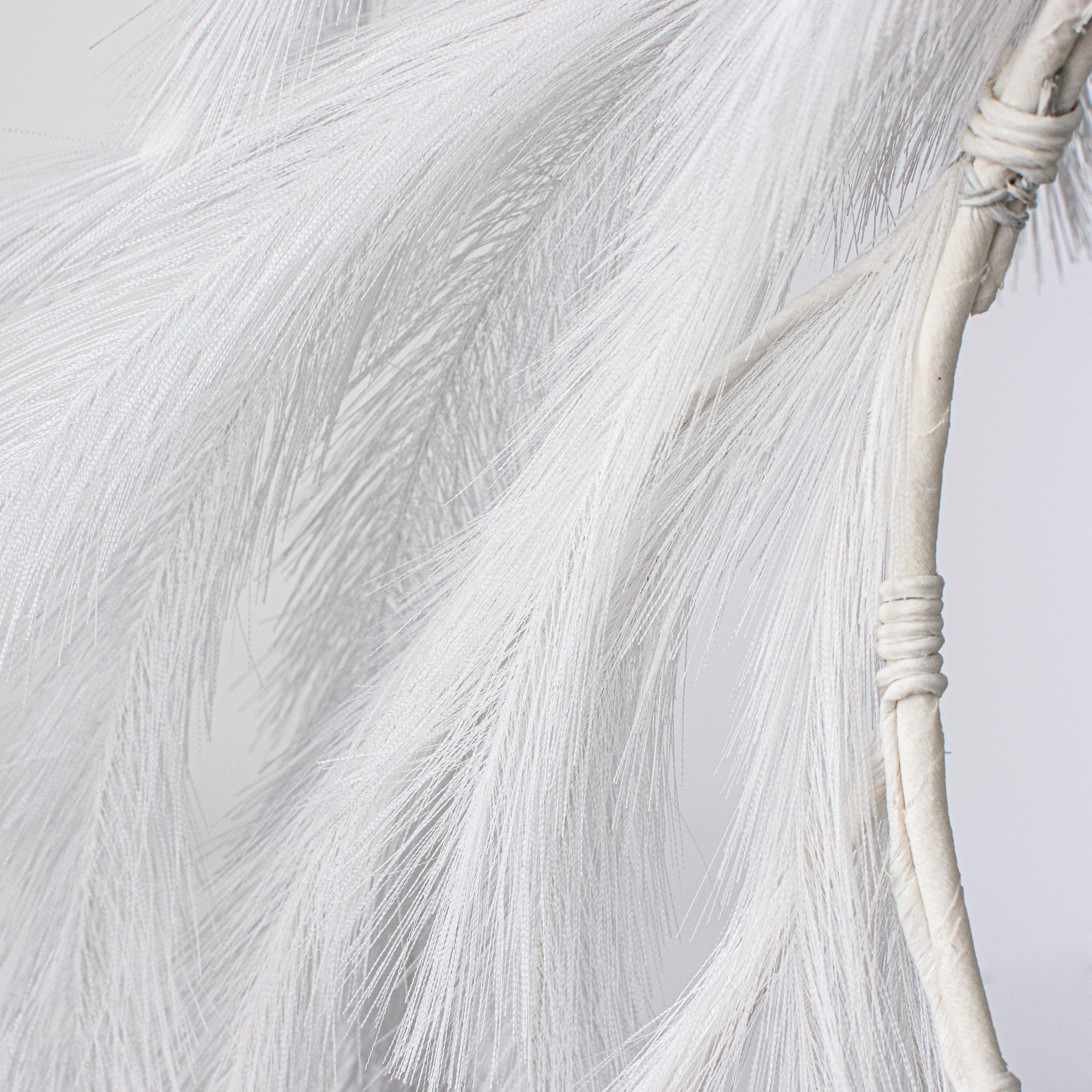 26" Fabric Pampas Grass Wreath: White detail photo 3