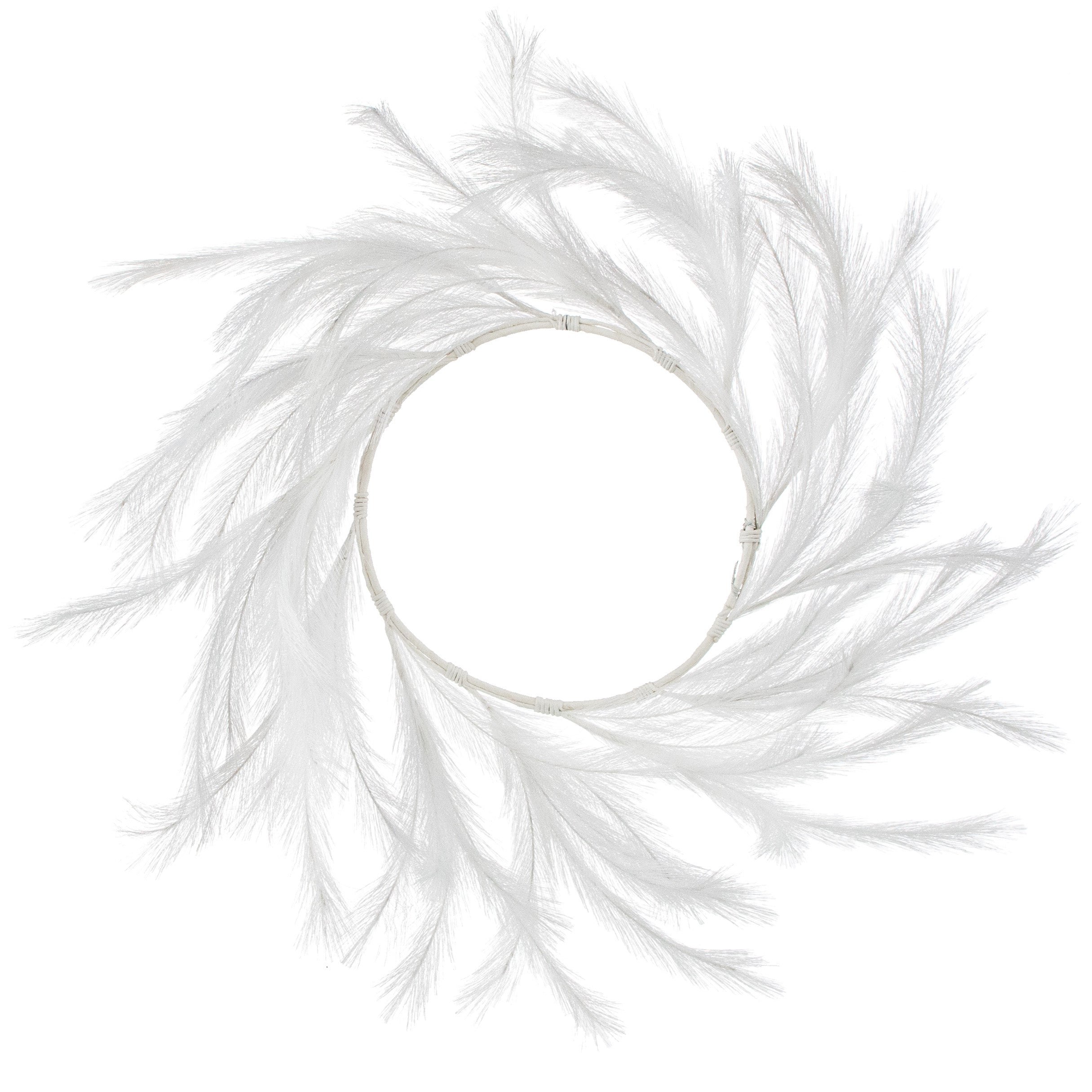 26" Fabric Pampas Grass Wreath: White Item Number: FG601627