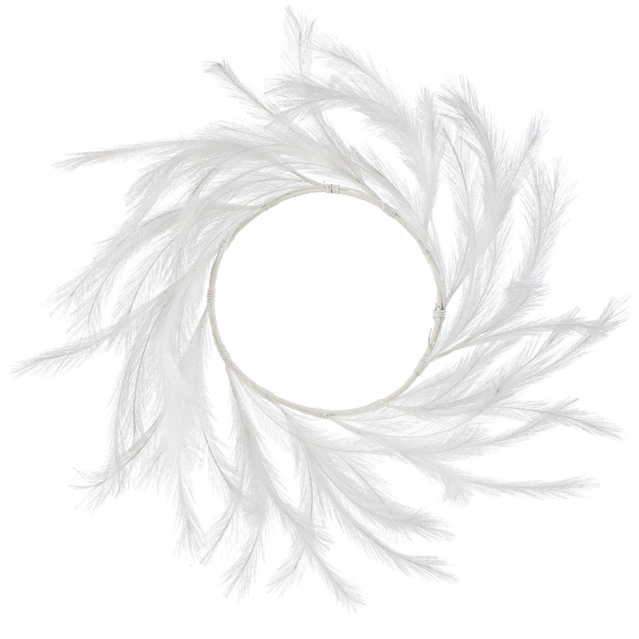 26" Fabric Pampas Grass Wreath: White Item Number: FG601627