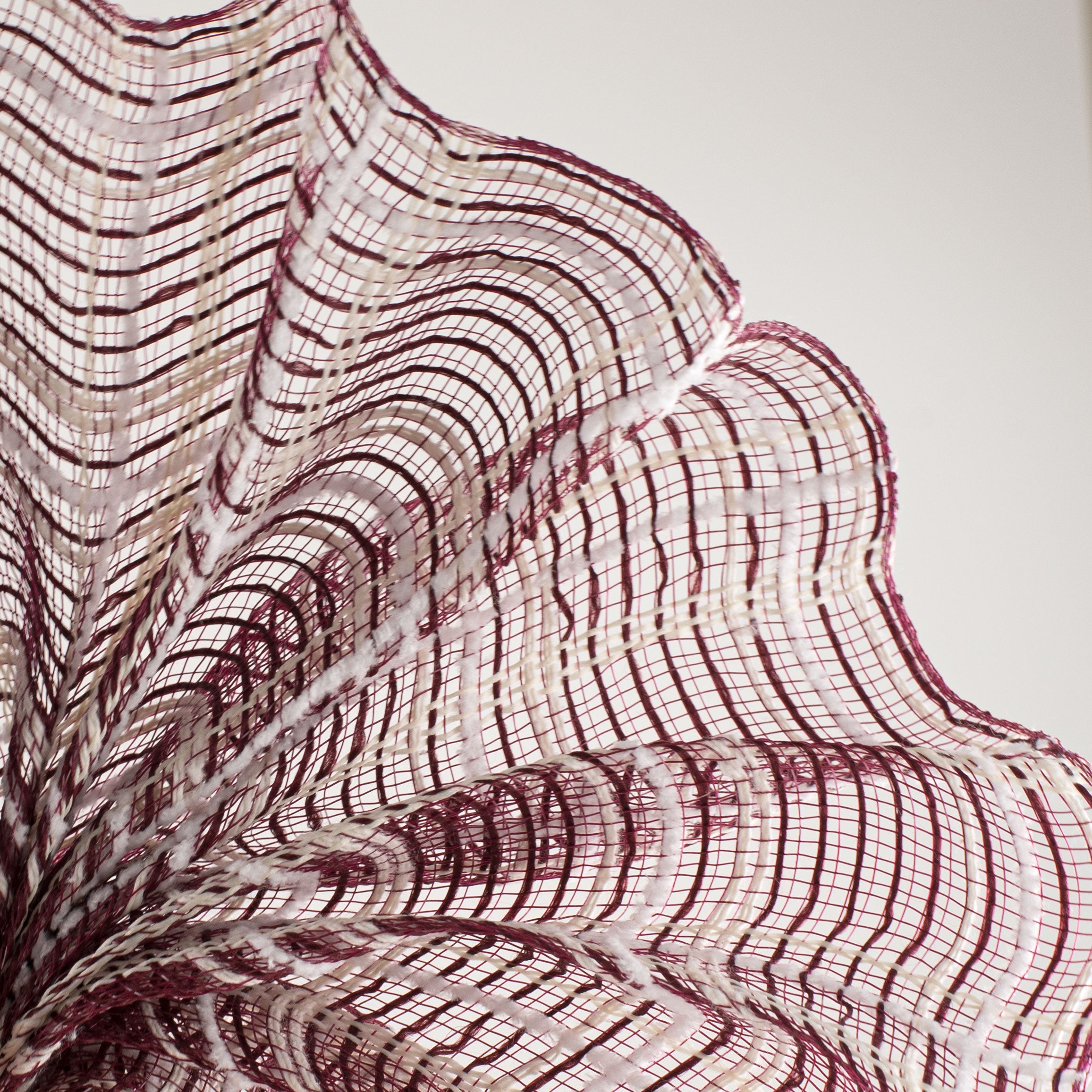 10" Fabric Plaid Mesh: Burgundy, Cream & White Drift Lifestyle Photo