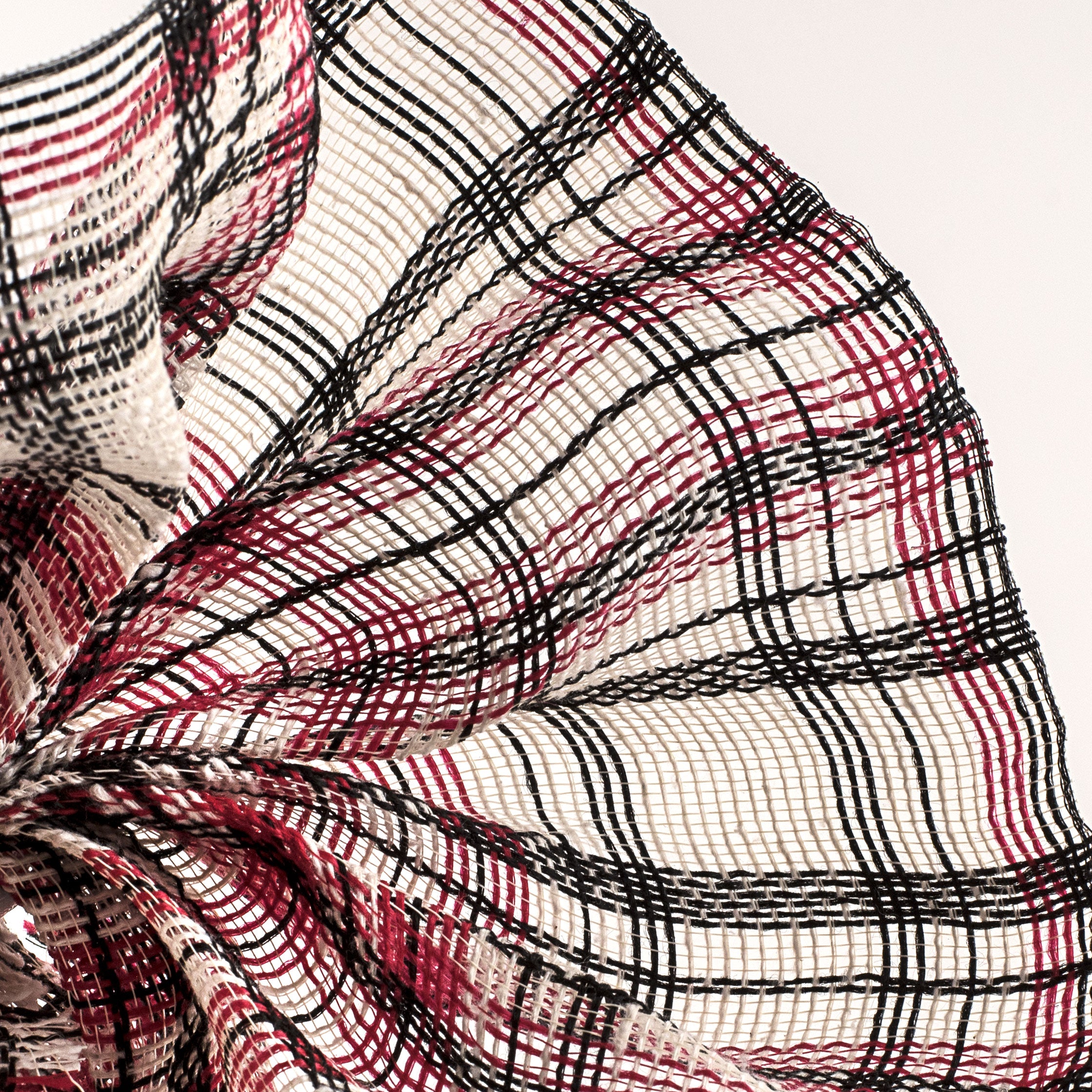 10" Fabric Plaid Mesh: Cream, Red, Black Lifestyle Photo