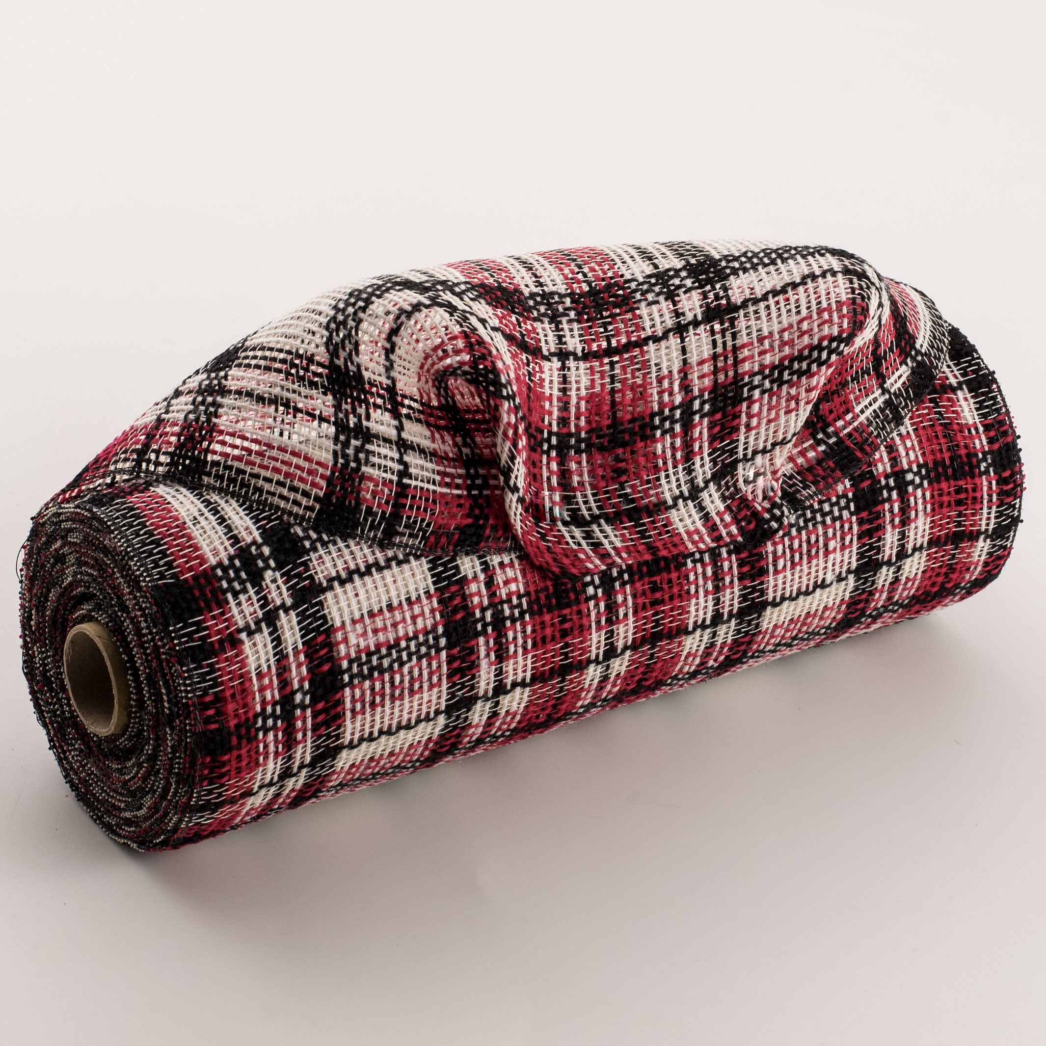 10" Fabric Plaid Mesh: Cream, Red, Black Item Number: XB103010-12