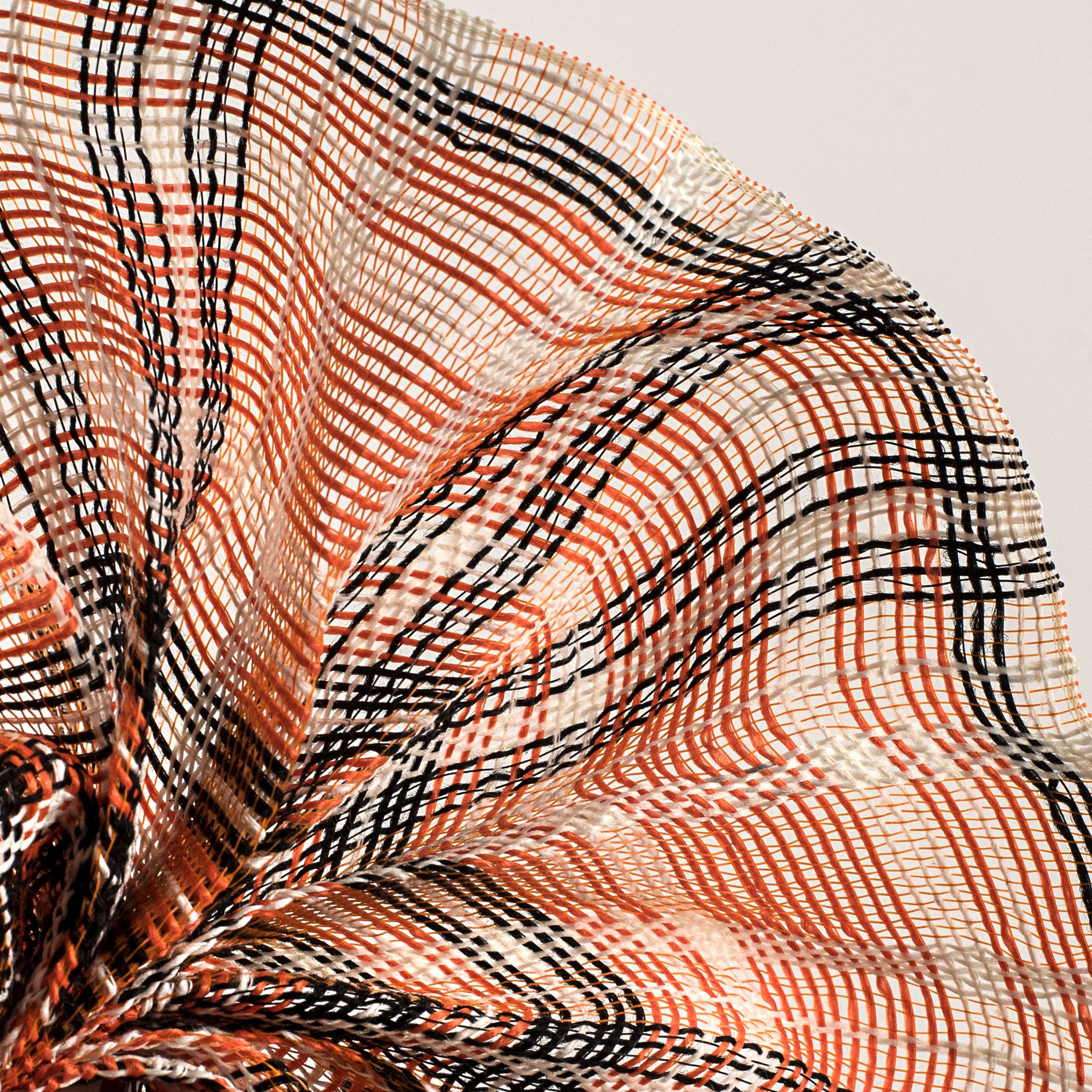 10" Fabric Plaid Mesh: Orange, Black, Cream Lifestyle Photo