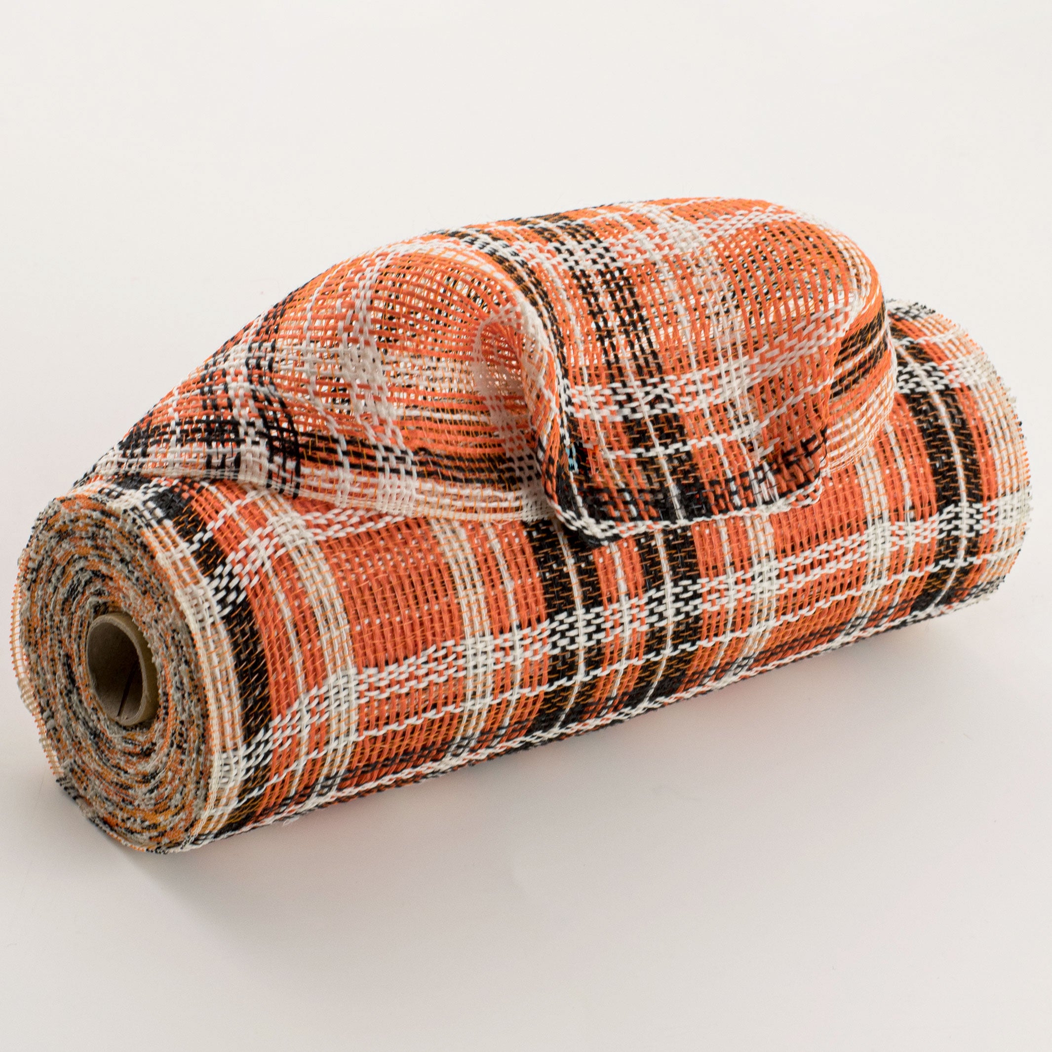 10" Fabric Plaid Mesh: Orange, Black, Cream Item Number: XB103010-18