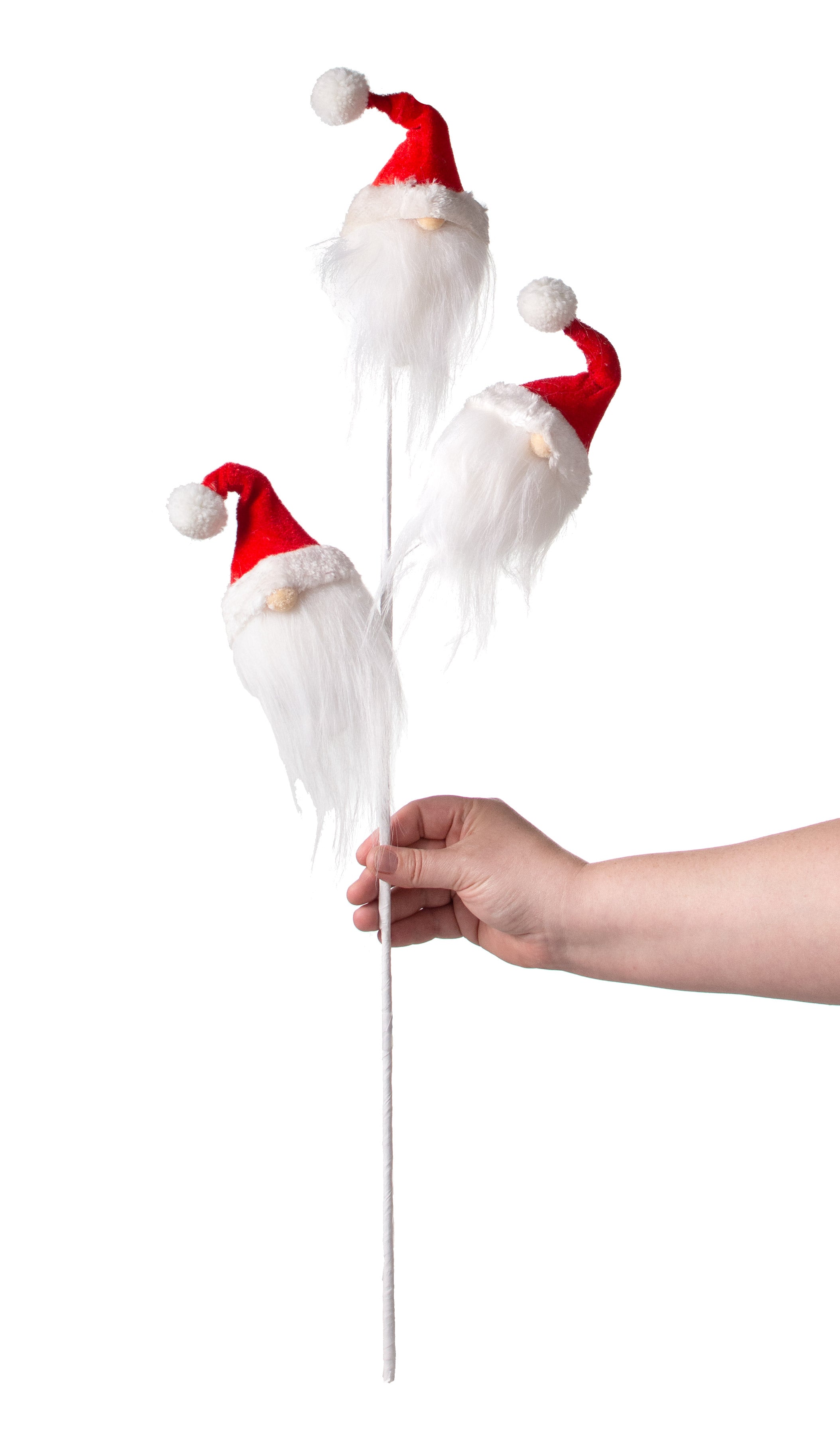 30" Fabric Santa Gnome Spray: Red & White detail photo 3
