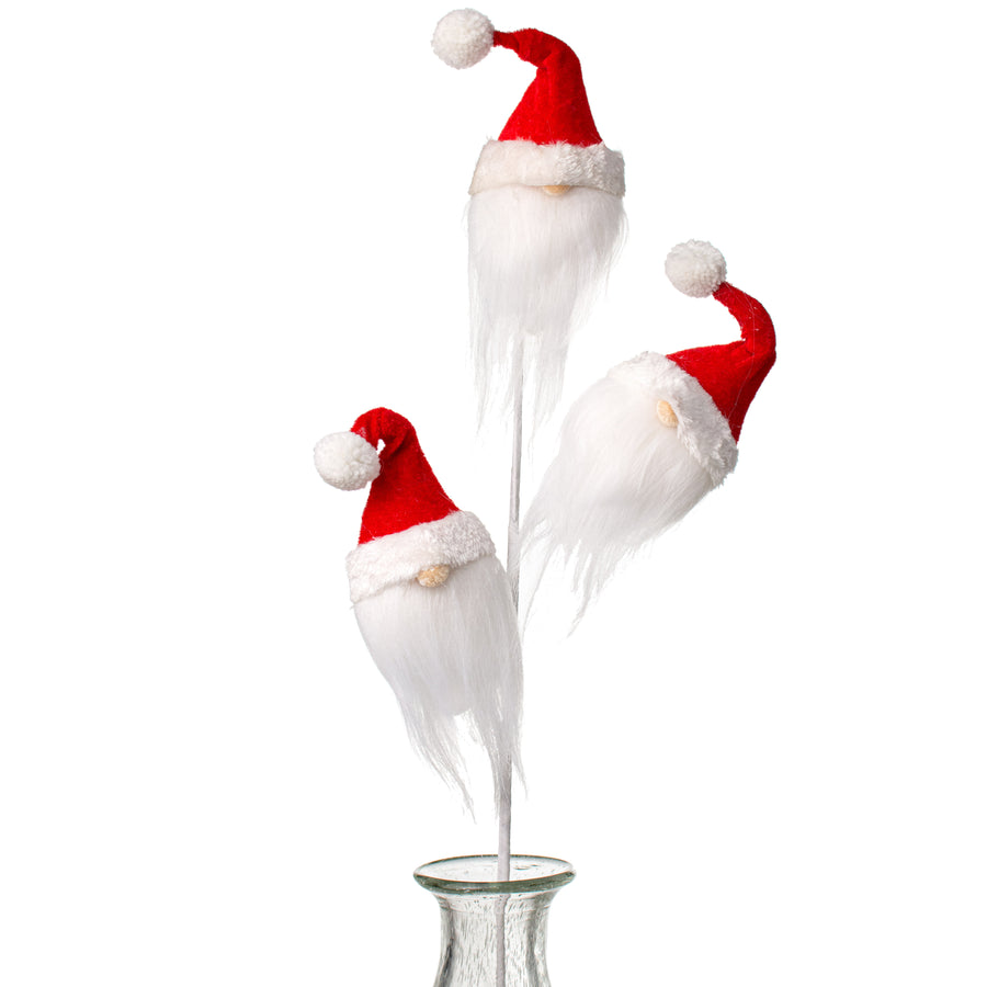 30" Fabric Santa Gnome Spray: Red & White Item Number: XS9910
