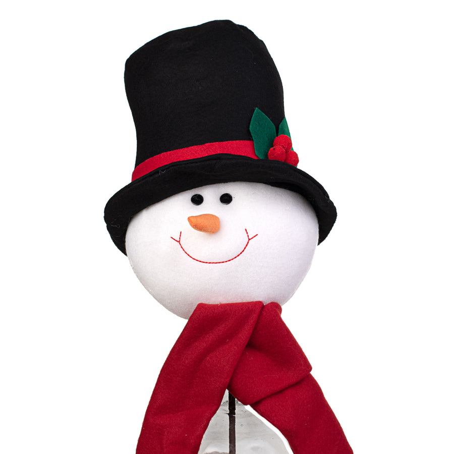 21" Fabric Snowman Head Pick: Black & Red Item Number: XN5929