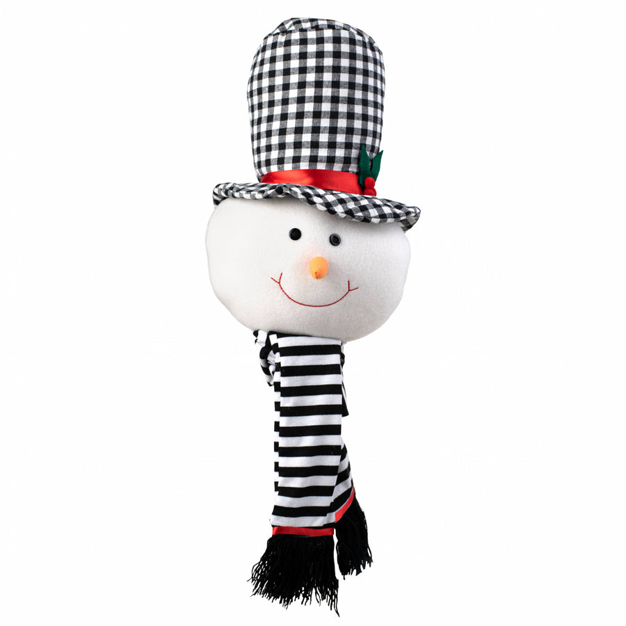 23" Fabric Snowman Head Pick: Black, White, Red, Green Item Number: XN5930