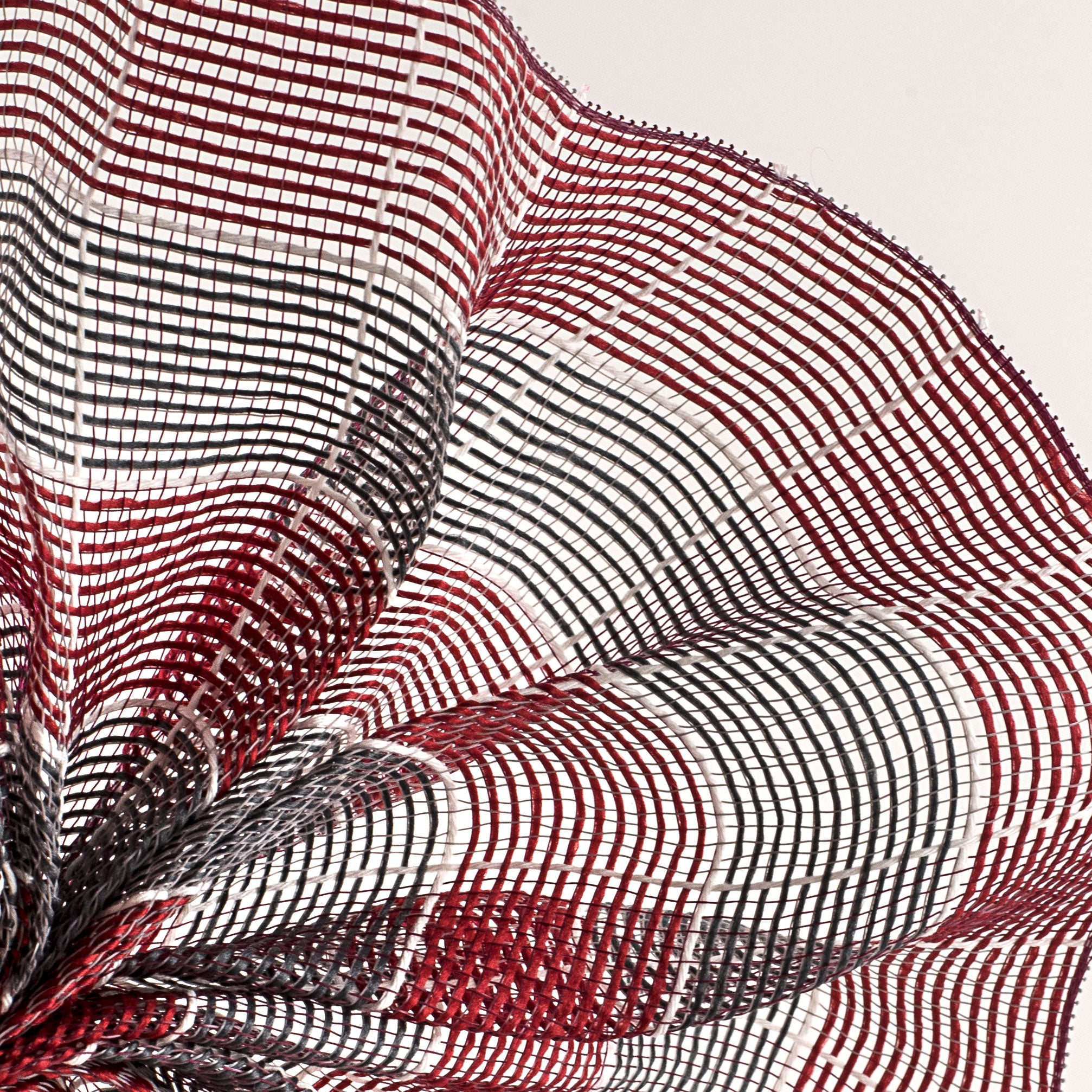 10" Fabric Square Check Mesh: Red, Grey, White Lifestyle Photo