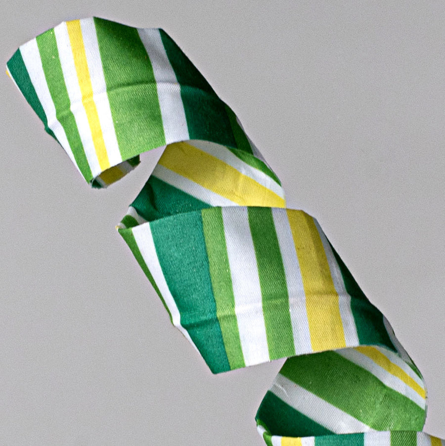 30" Fabric Stripe Curly Spray: Emerald, Lime, Yellow Lifestyle Photo