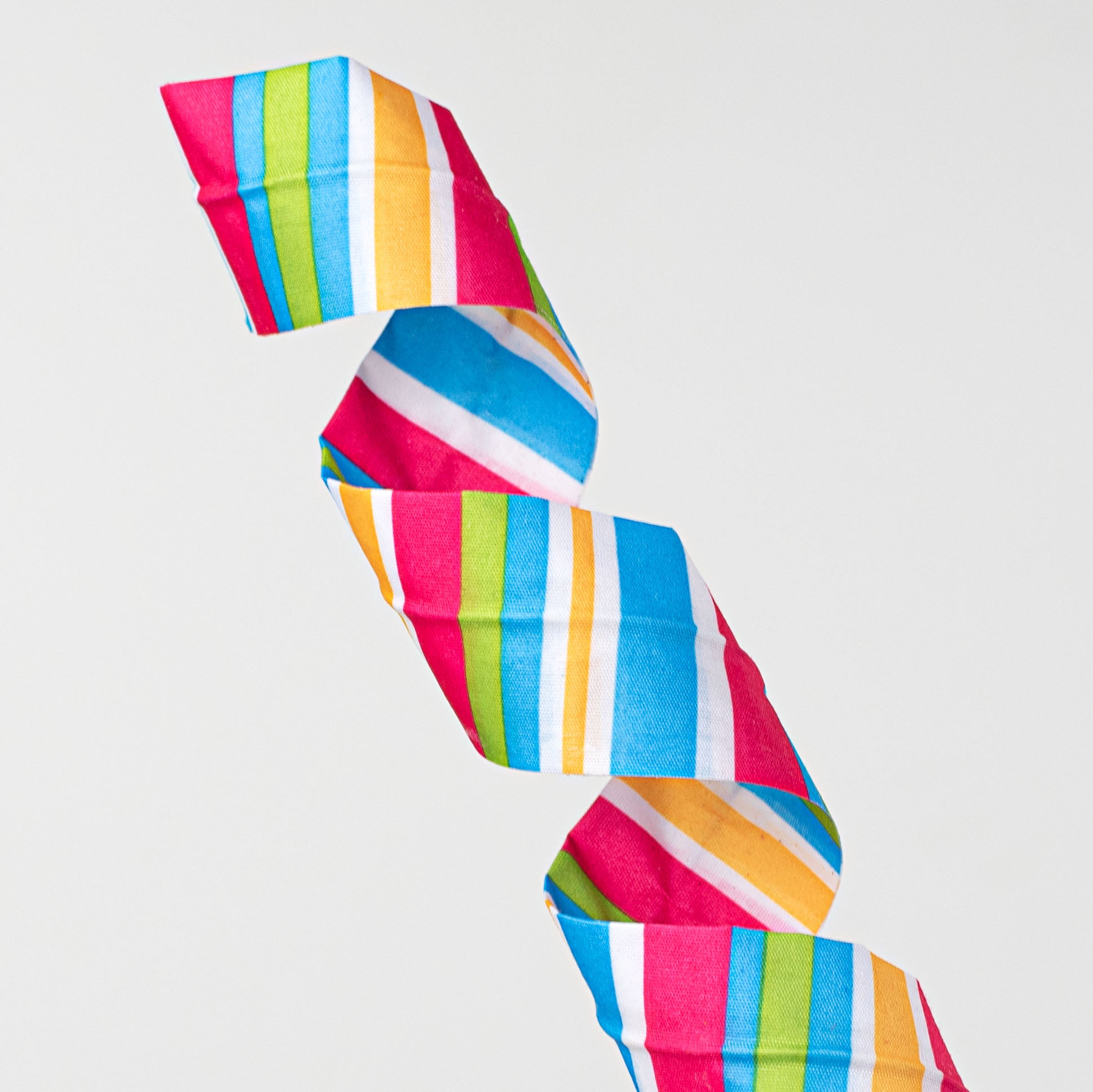 30" Fabric Stripe Curly Spray: Fuchsia, Blue, Green Lifestyle Photo