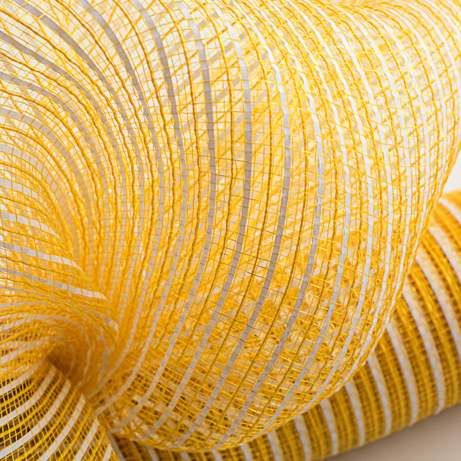 21" Fabric Stripe Mesh: Sunflower & White Lifestyle Photo