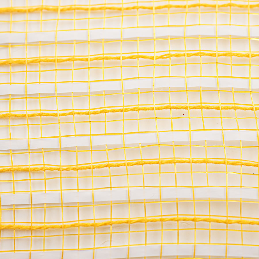 21" Fabric Stripe Mesh: Sunflower & White detail photo 3