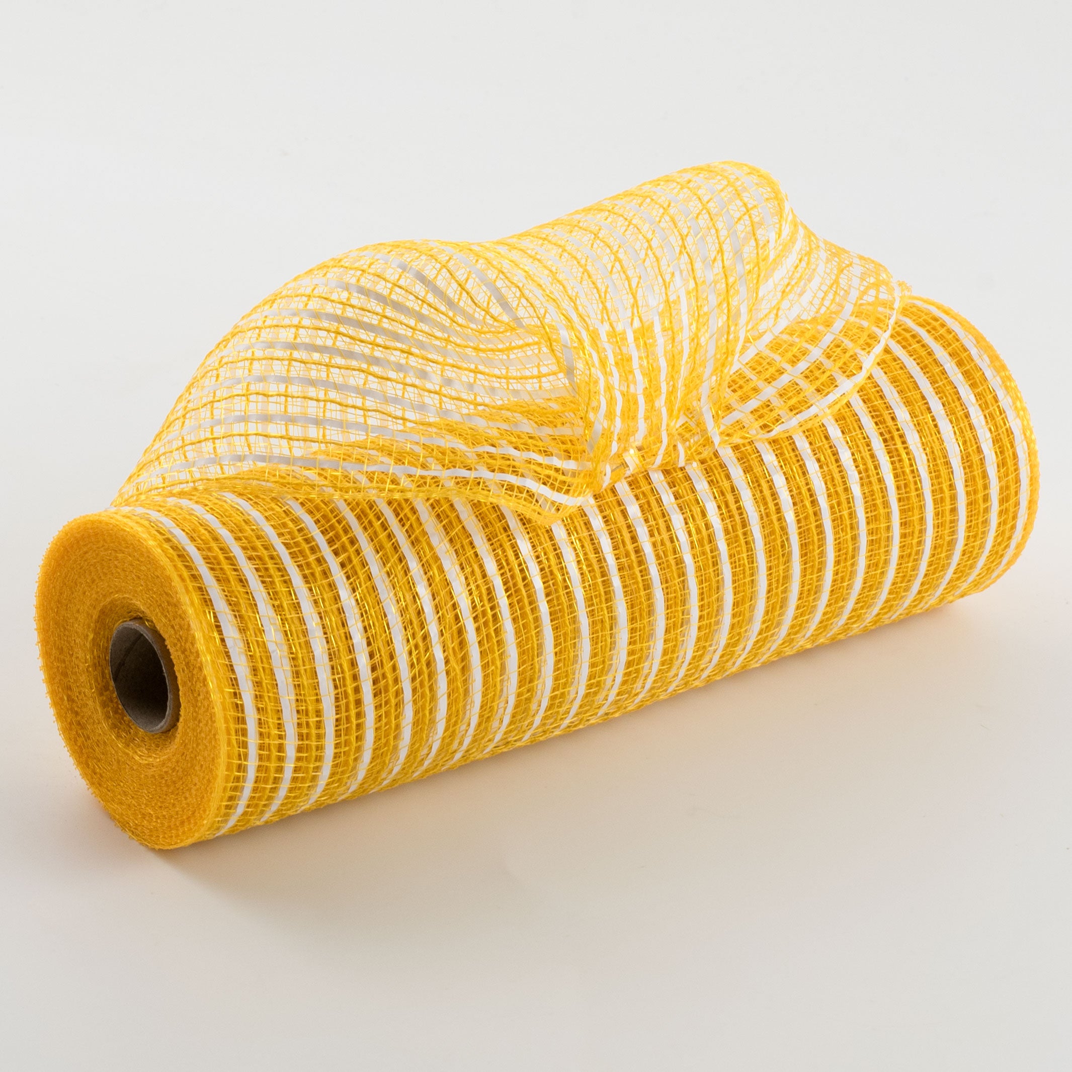 10" Fabric Stripe Mesh: Sunflower & White Item Number: XB102010-49