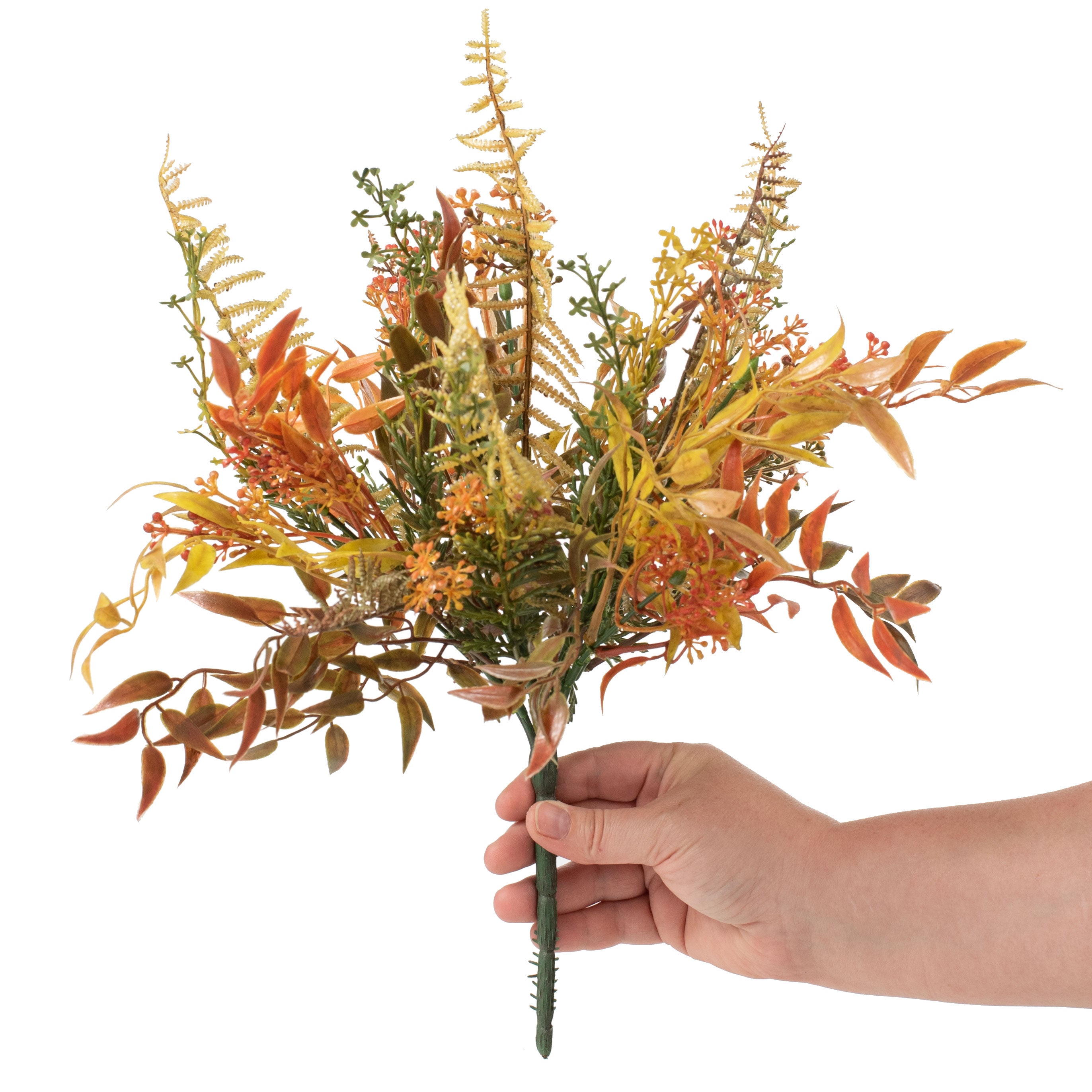 16" Fall Mix Leaf Bush: Rust Lifestyle Photo
