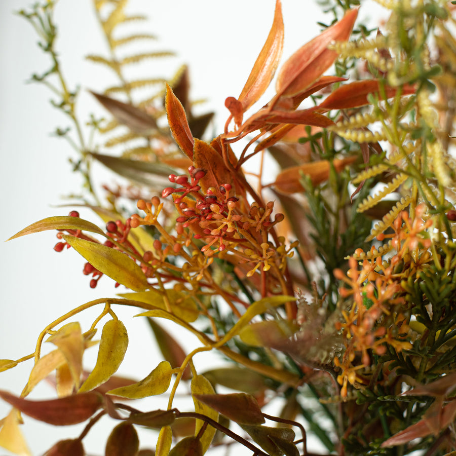 16" Fall Mix Leaf Bush: Rust detail photo 3