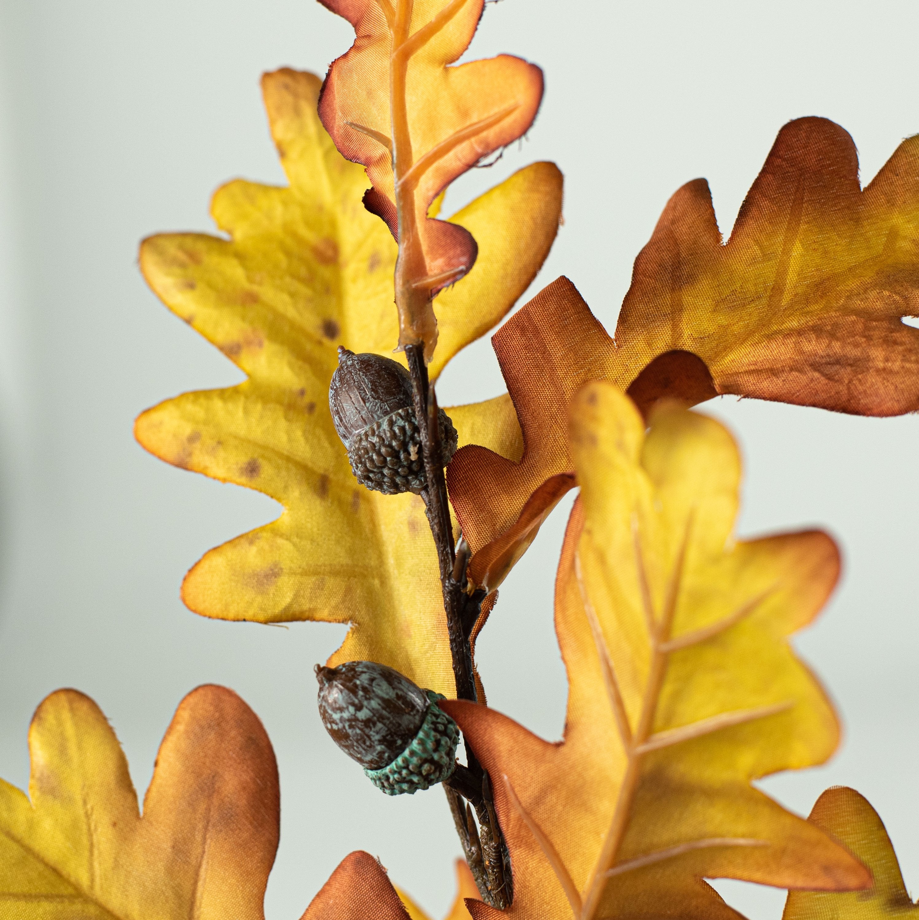 25" Fall Oak Leaves Acorn Spray: Gold Lifestyle Photo