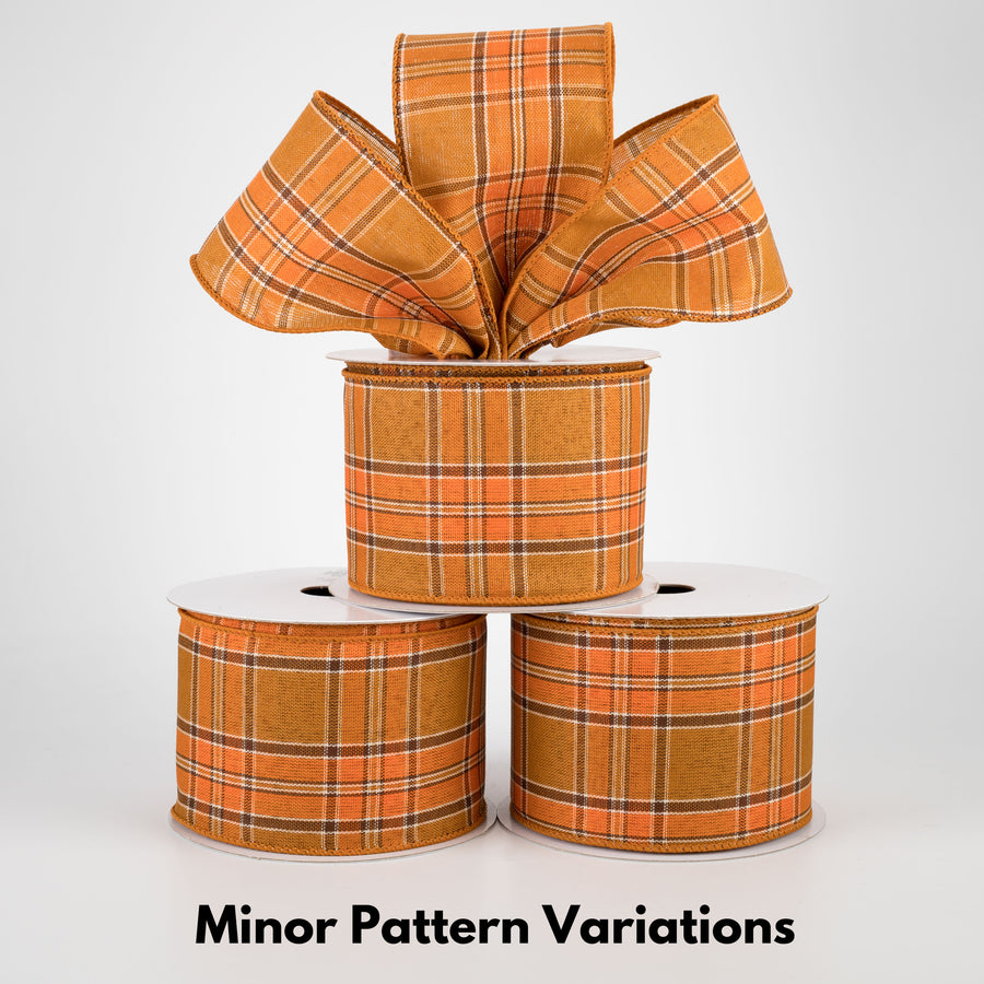 2.5" Fall Plaid Ribbon: Rust & Brown (10 Yards) Lifestyle Photo