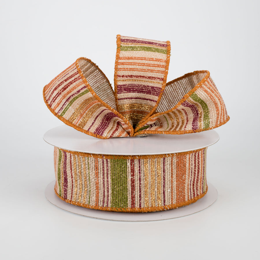 1.5" Fall Textured Gradient Stripe Ribbon (10 Yards) Lifestyle Photo